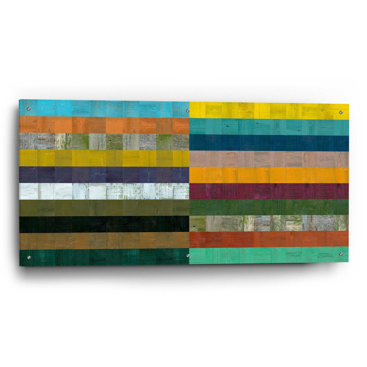 Epic Art 'Wooden Abstract VIII' by Michelle Calkins, Acrylic Glass Wall Art,48x24