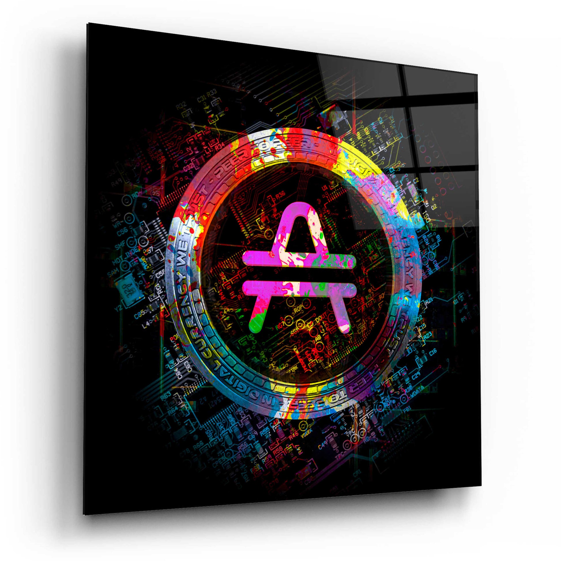 Epic Art 'Amp Crypto Power' by Epic Portfolio Acrylic Glass Wall Art,12x12