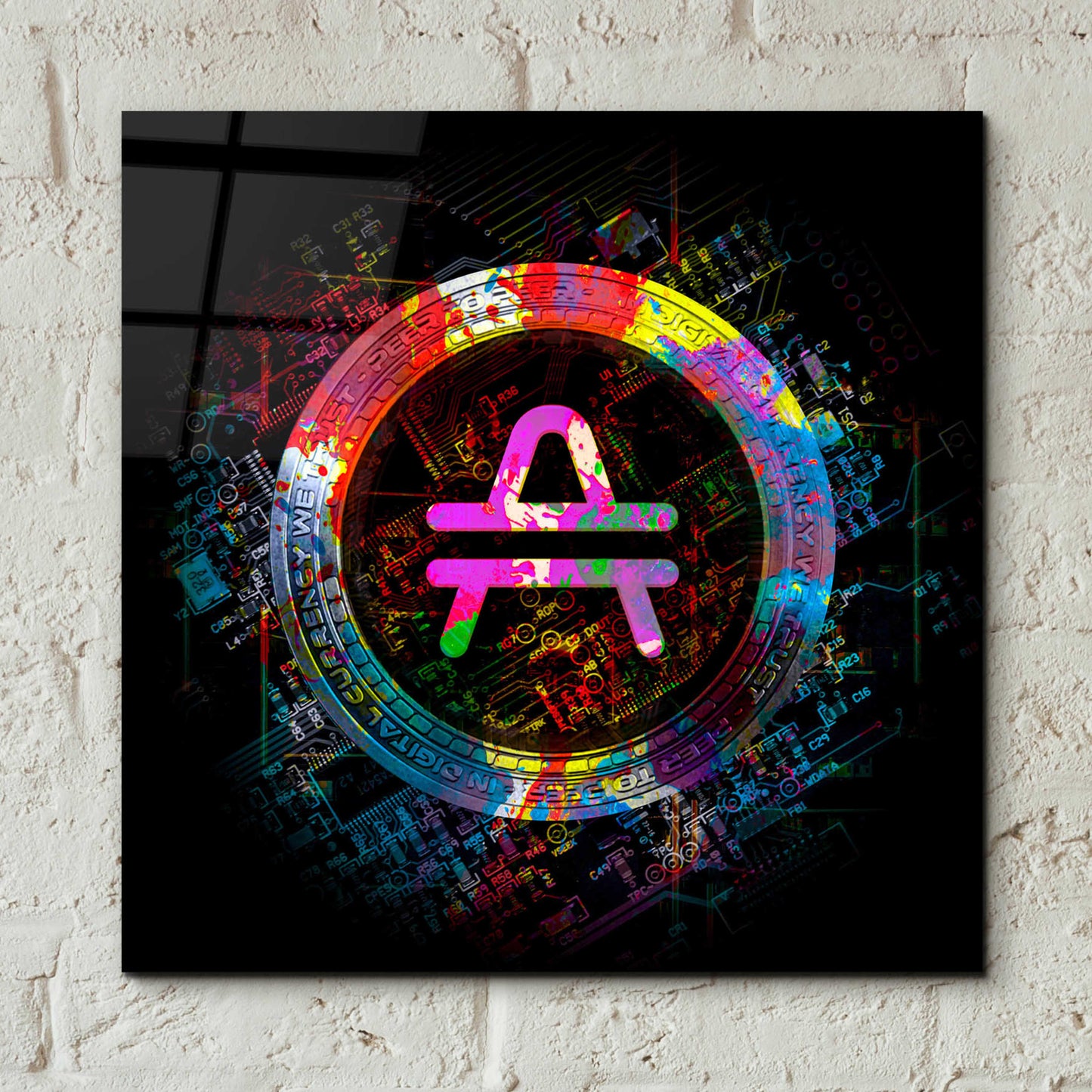 Epic Art 'Amp Crypto Power' by Epic Portfolio Acrylic Glass Wall Art,12x12