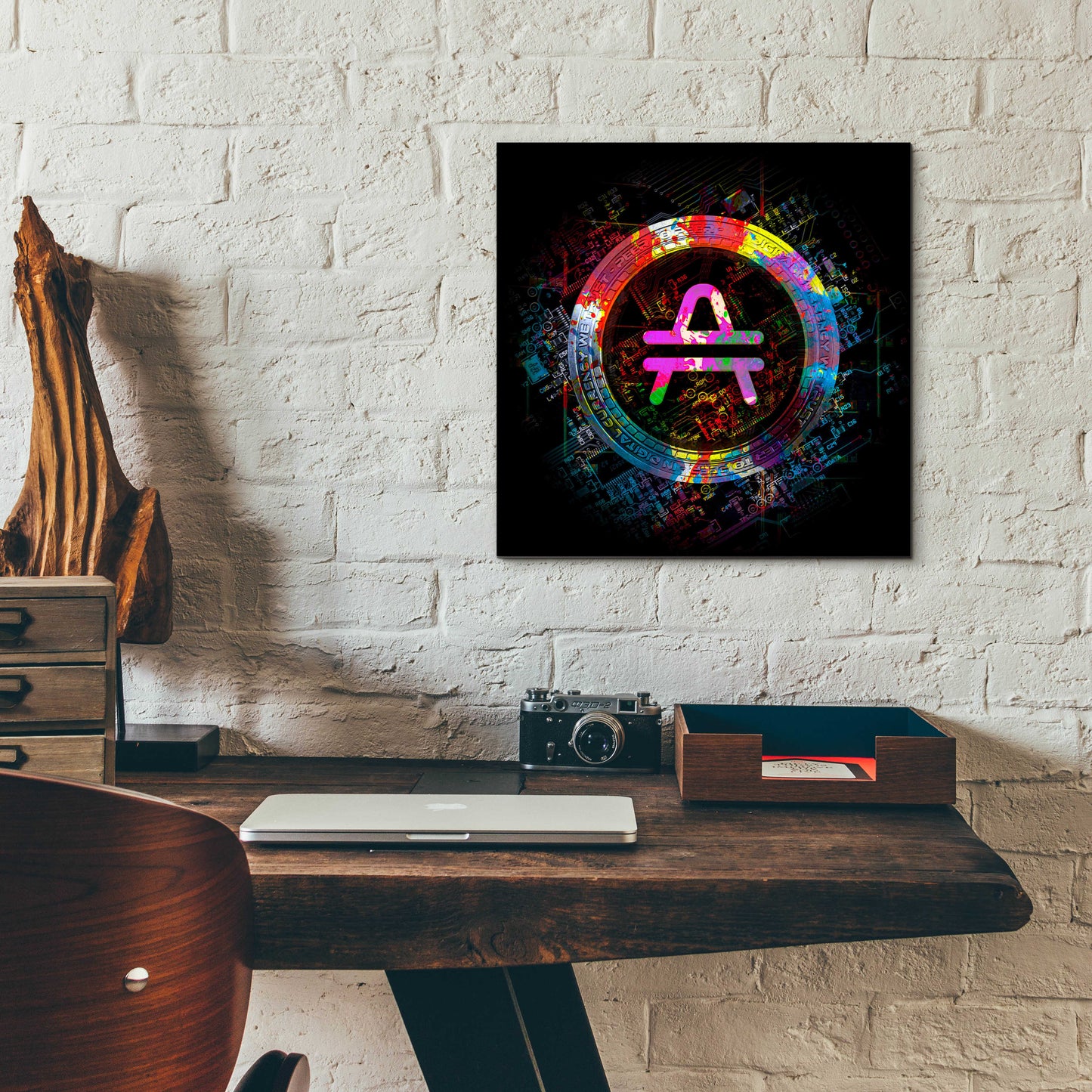 Epic Art 'Amp Crypto Power' by Epic Portfolio Acrylic Glass Wall Art,12x12