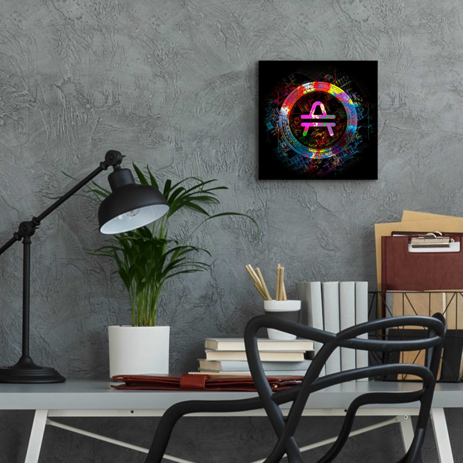 Epic Art 'Amp Crypto Power' by Epic Portfolio Acrylic Glass Wall Art,12x12