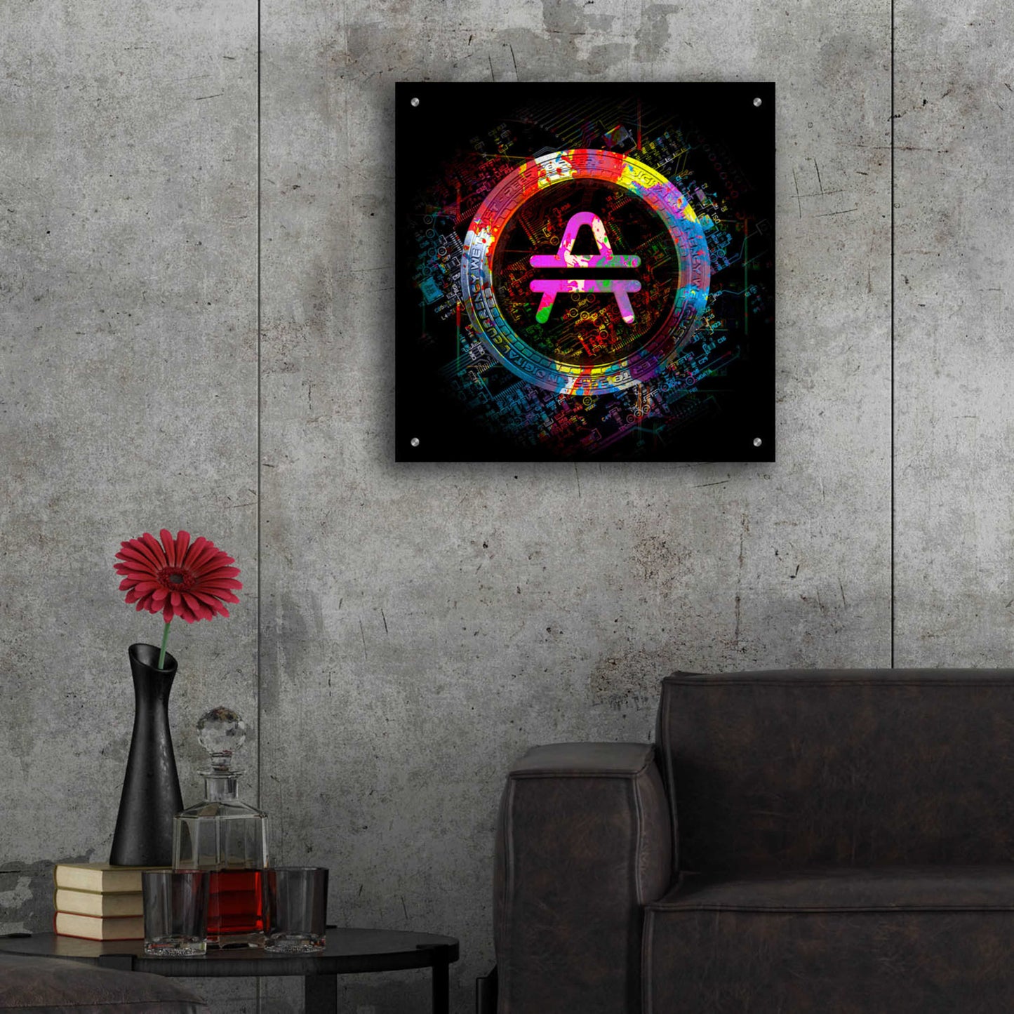 Epic Art 'Amp Crypto Power' by Epic Portfolio Acrylic Glass Wall Art,24x24