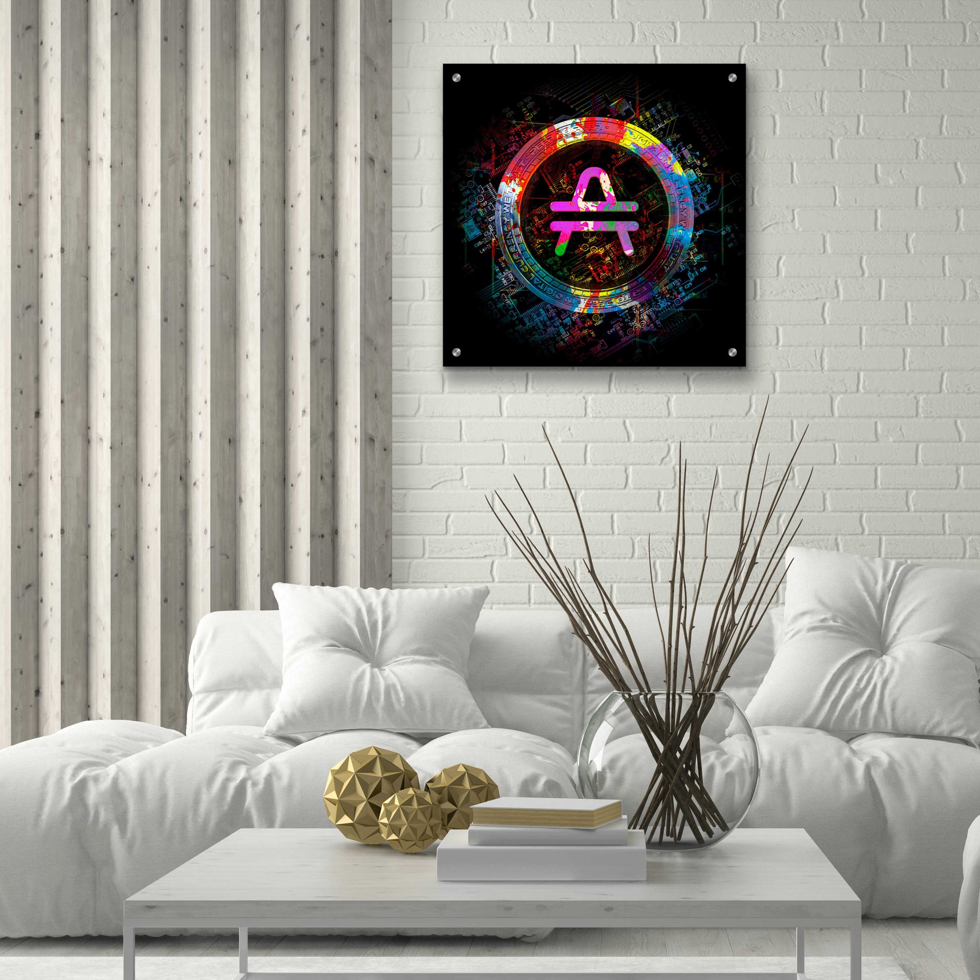 Epic Art 'Amp Crypto Power' by Epic Portfolio Acrylic Glass Wall Art,24x24