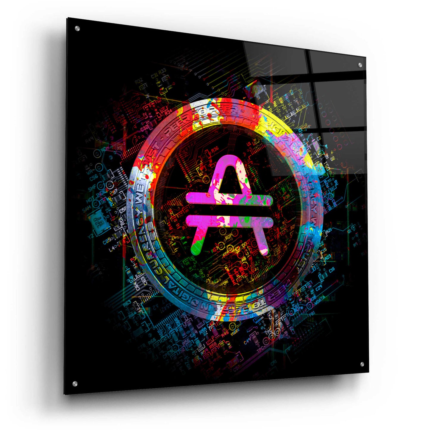 Epic Art 'Amp Crypto Power' by Epic Portfolio Acrylic Glass Wall Art,36x36