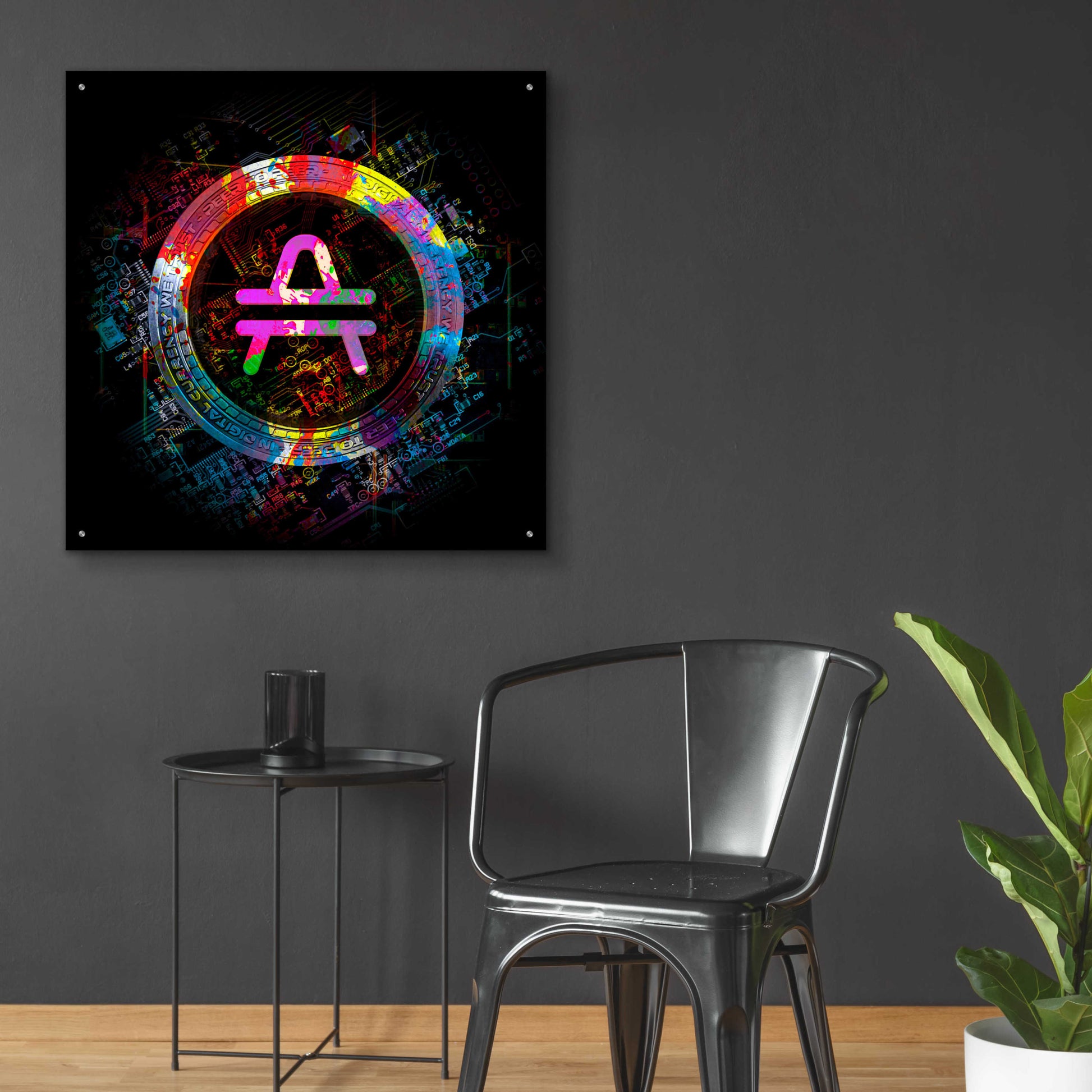 Epic Art 'Amp Crypto Power' by Epic Portfolio Acrylic Glass Wall Art,36x36