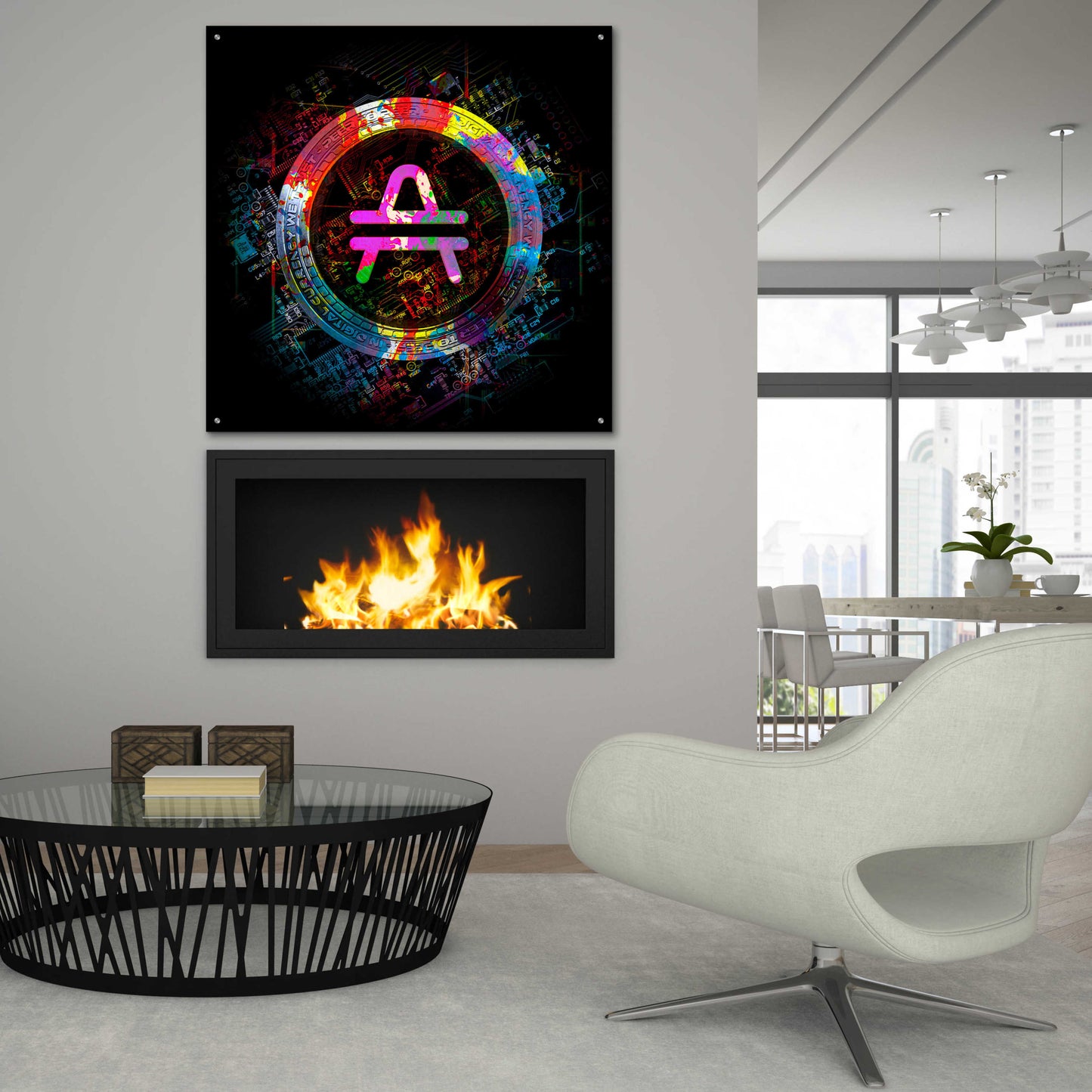 Epic Art 'Amp Crypto Power' by Epic Portfolio Acrylic Glass Wall Art,36x36