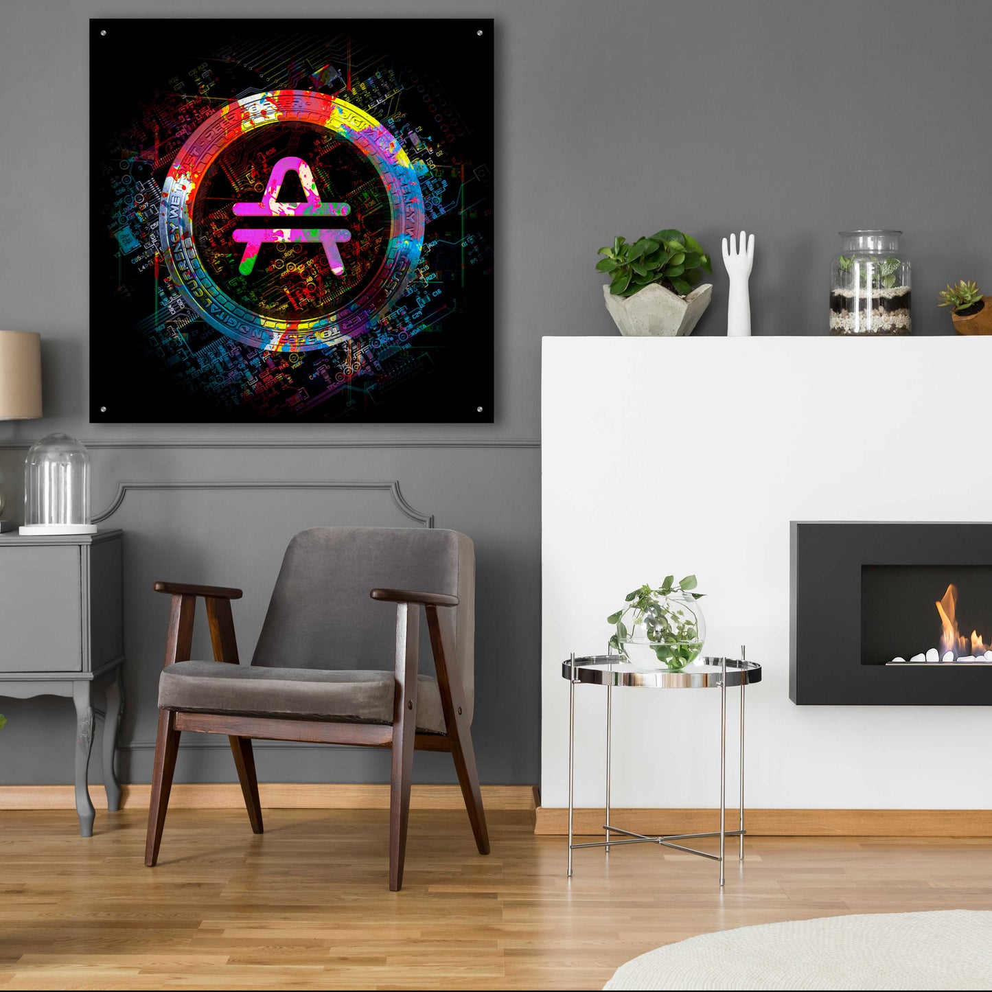 Epic Art 'Amp Crypto Power' by Epic Portfolio Acrylic Glass Wall Art,36x36