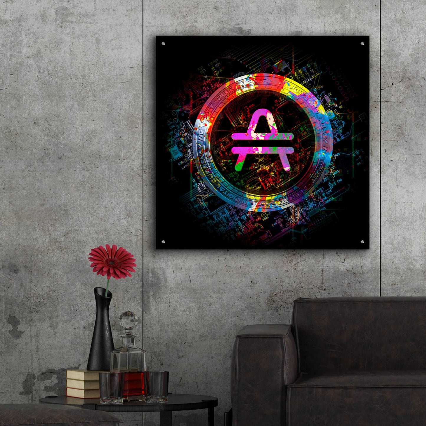 Epic Art 'Amp Crypto Power' by Epic Portfolio Acrylic Glass Wall Art,36x36