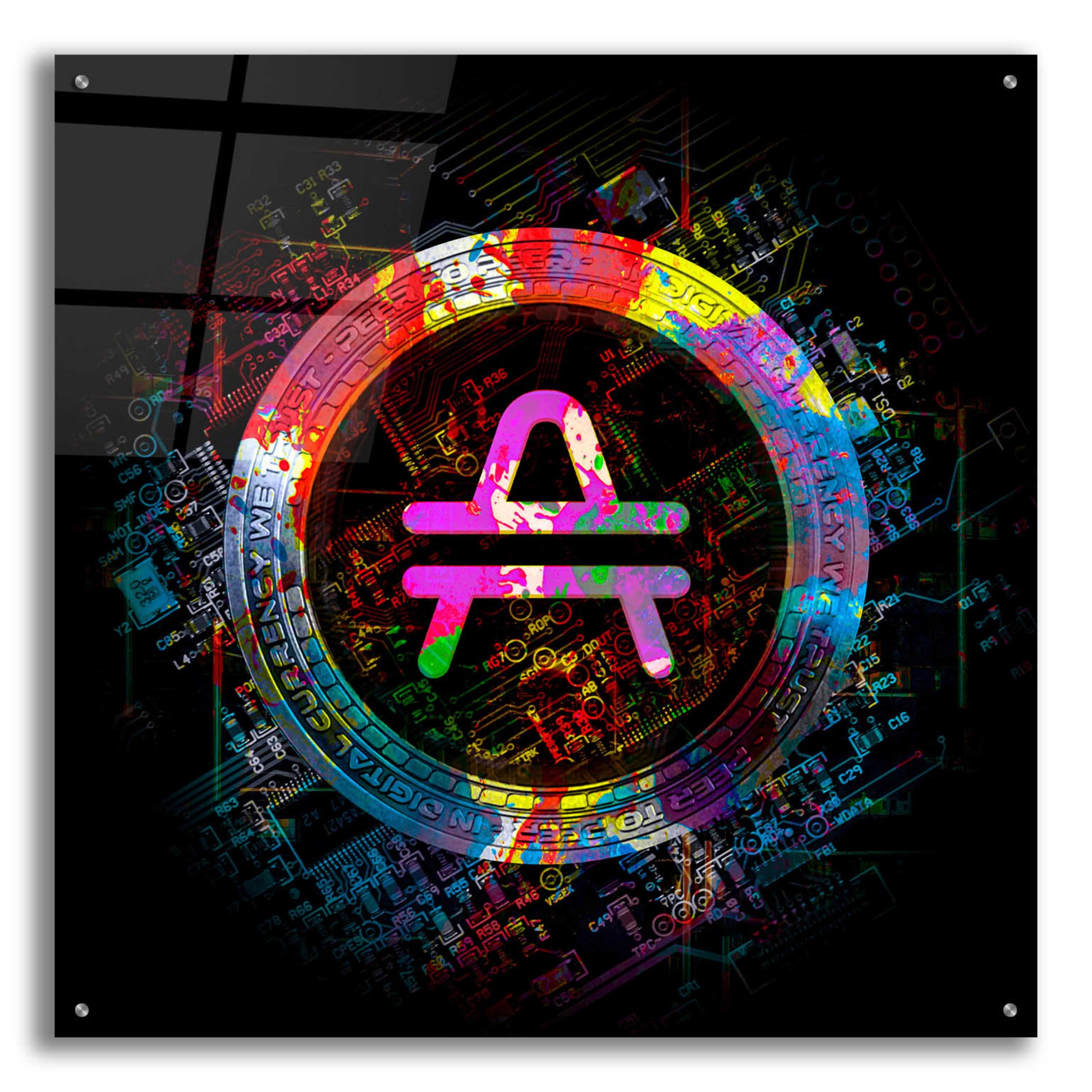 Epic Art 'Amp Crypto Power' by Epic Portfolio Acrylic Glass Wall Art,36x36