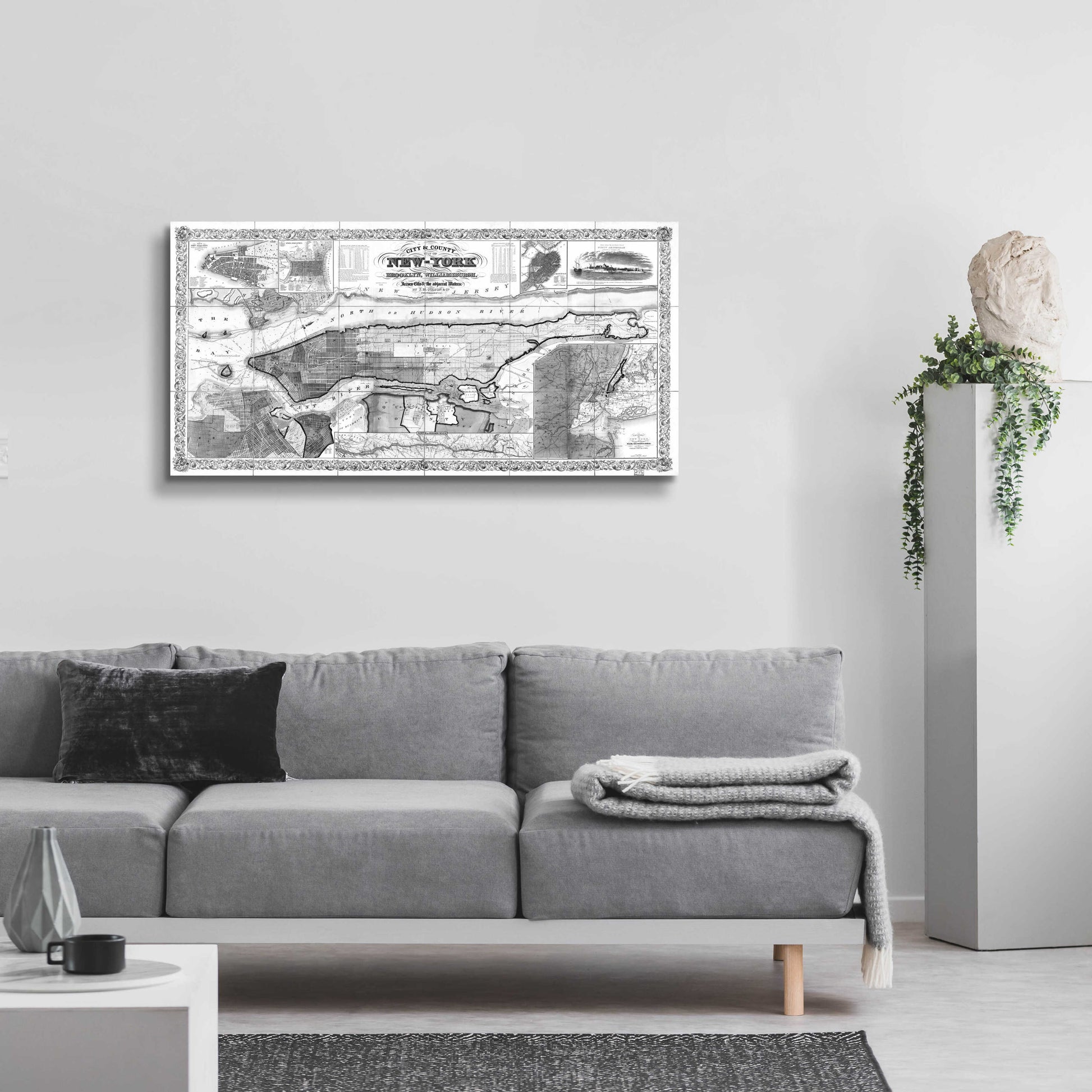 Epic Art 'Map of Brooklyn, NY 1918' by  Portfolio, Acrylic Glass Wall Art,48x24