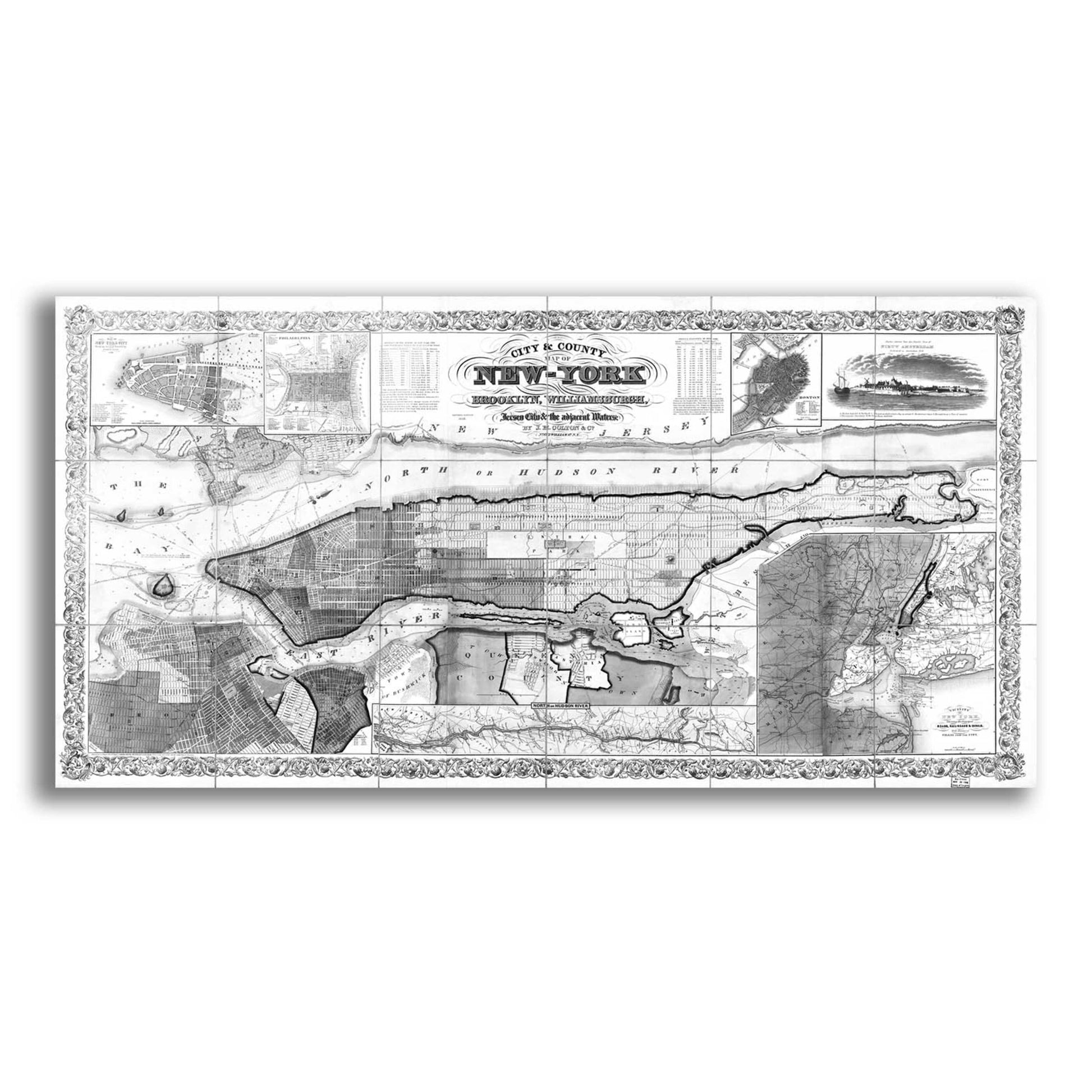 Epic Art 'Map of Brooklyn, NY 1918' by  Portfolio, Acrylic Glass Wall Art