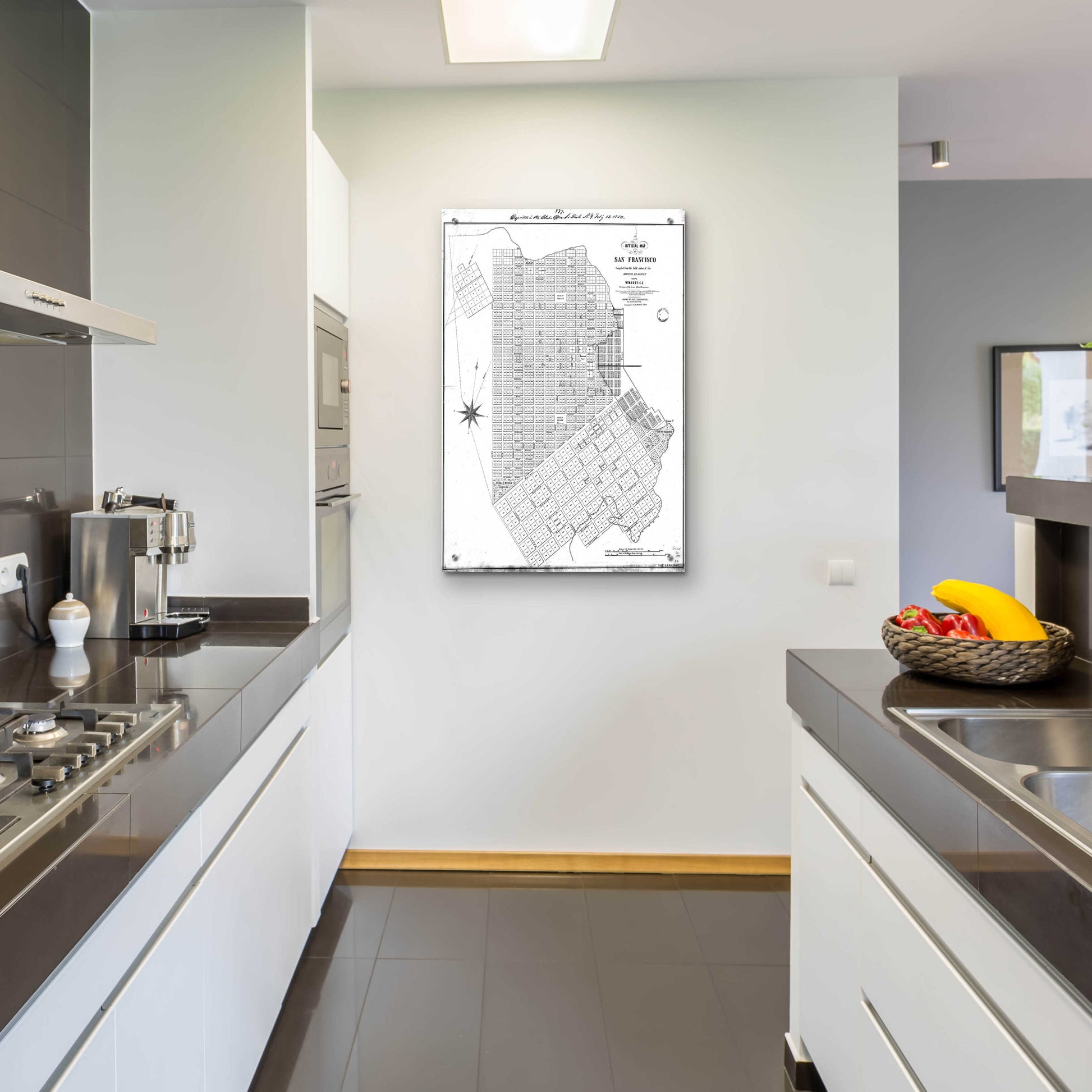 Epic Art 'Map of San Francisco 1849' by  Portfolio, Acrylic Glass Wall Art,24x36