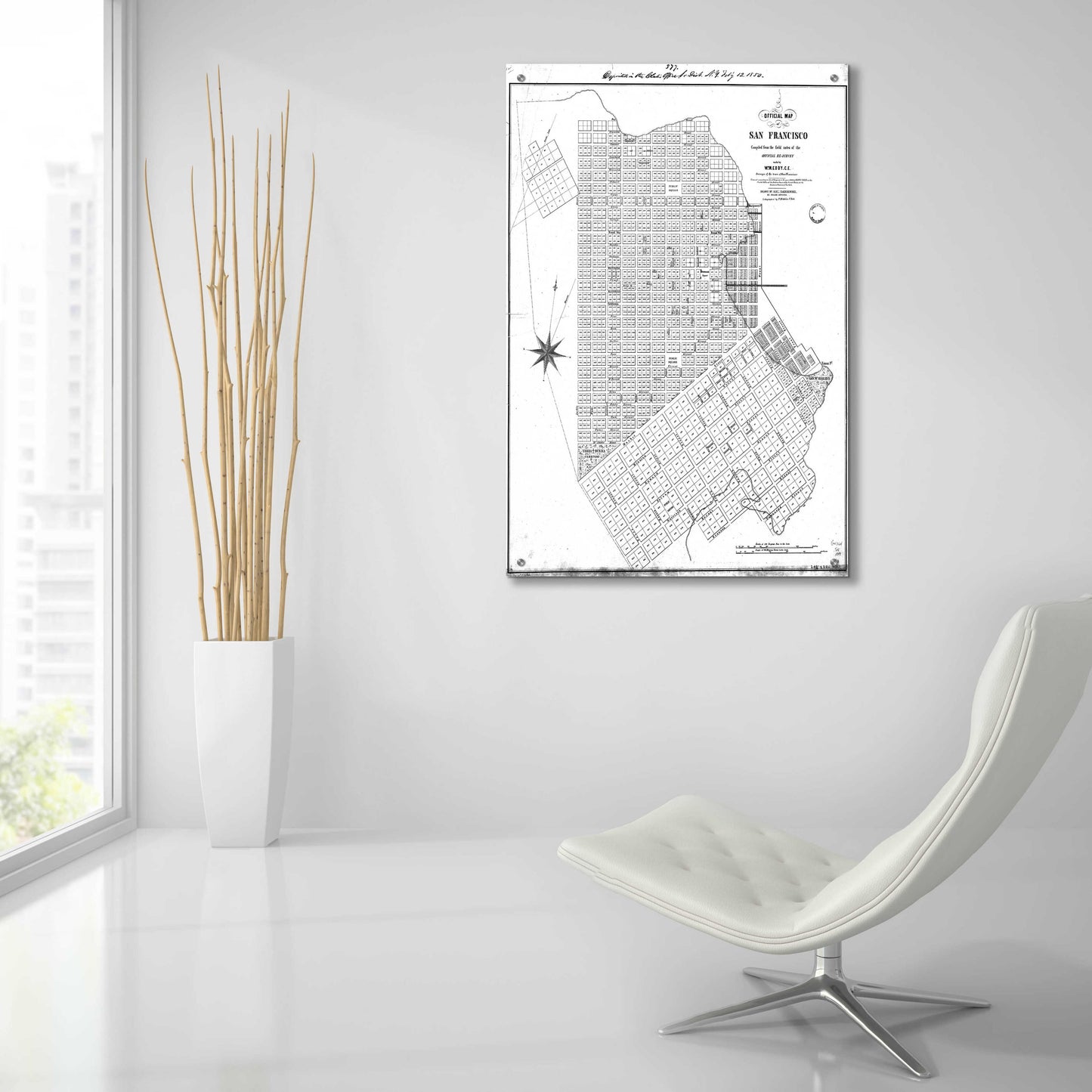 Epic Art 'Map of San Francisco 1849' by  Portfolio, Acrylic Glass Wall Art,24x36