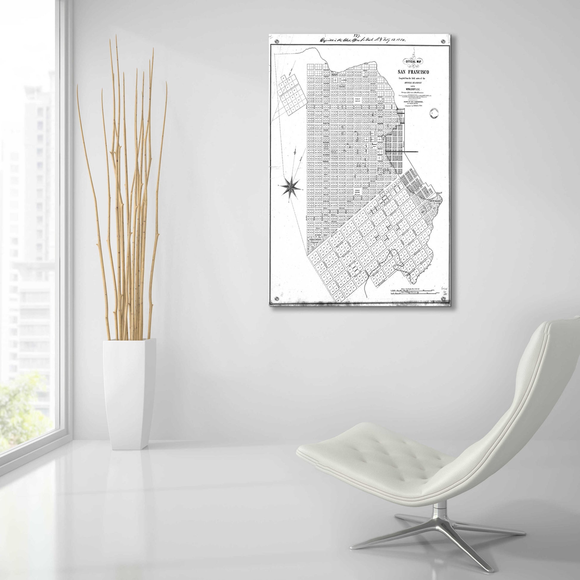 Epic Art 'Map of San Francisco 1849' by  Portfolio, Acrylic Glass Wall Art,24x36