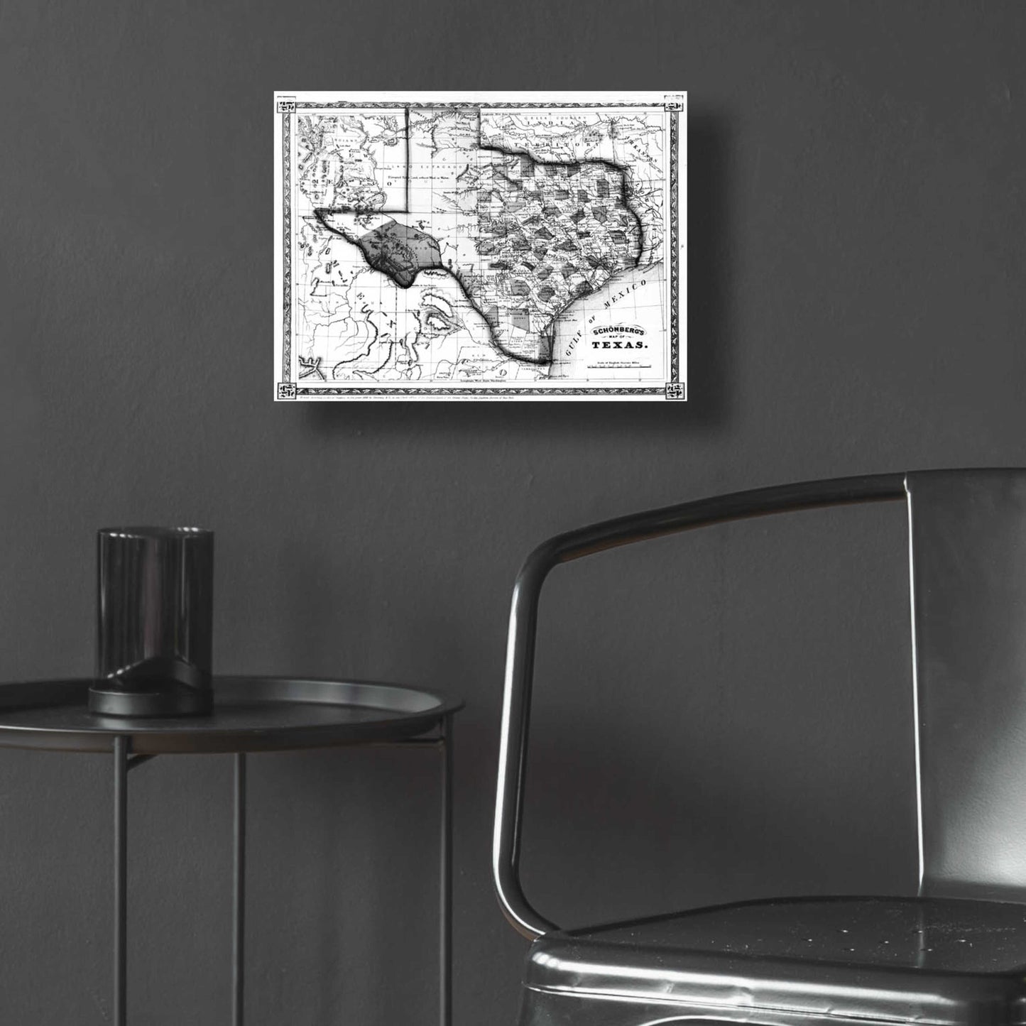 Epic Art 'Map of Texas 1866' by  Portfolio, Acrylic Glass Wall Art,16x12