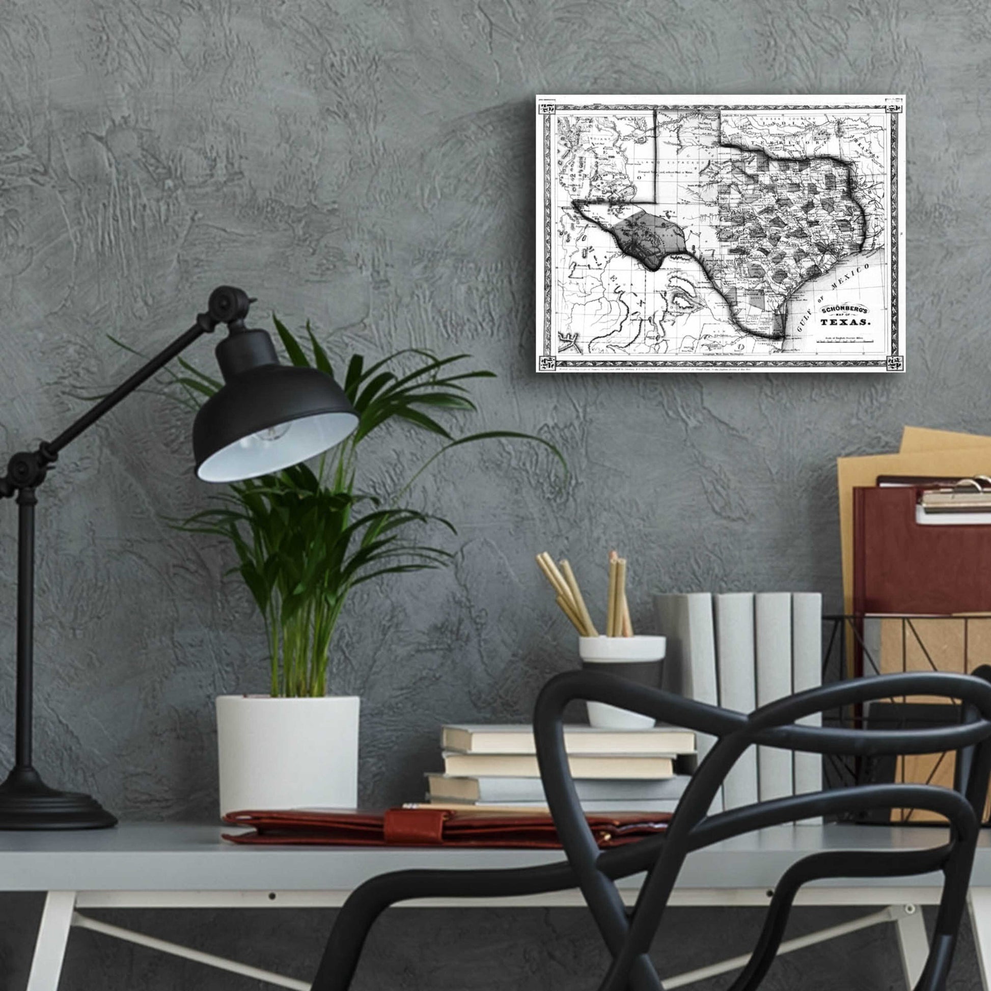 Epic Art 'Map of Texas 1866' by  Portfolio, Acrylic Glass Wall Art,16x12