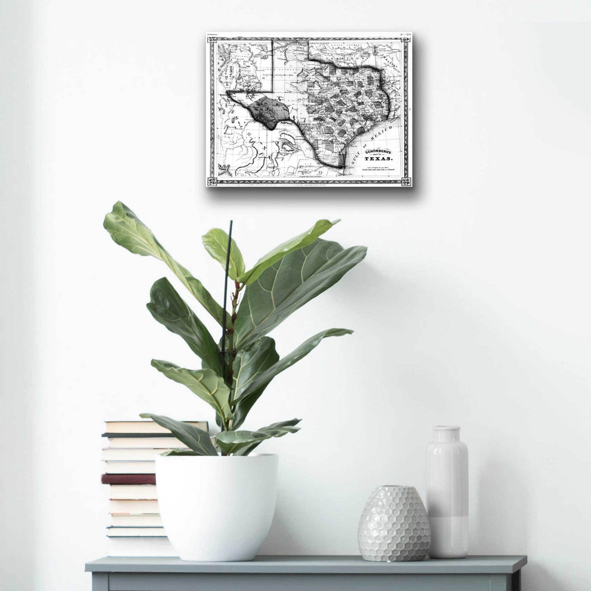 Epic Art 'Map of Texas 1866' by  Portfolio, Acrylic Glass Wall Art,16x12