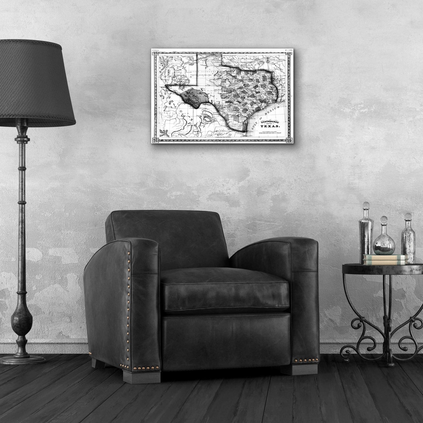 Epic Art 'Map of Texas 1866' by  Portfolio, Acrylic Glass Wall Art,24x16