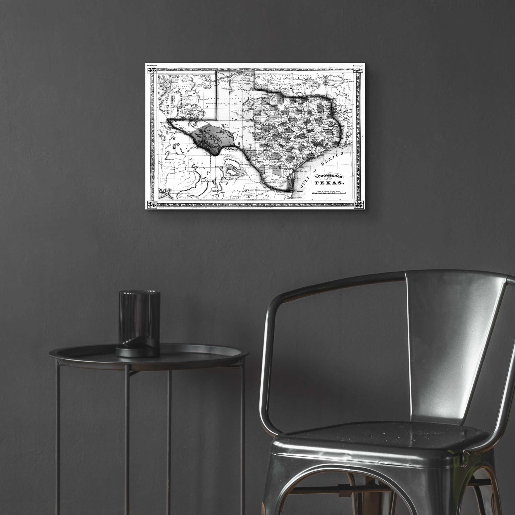 Epic Art 'Map of Texas 1866' by  Portfolio, Acrylic Glass Wall Art,24x16