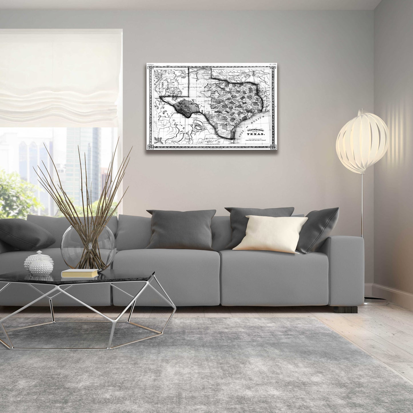 Epic Art 'Map of Texas 1866' by  Portfolio, Acrylic Glass Wall Art,36x24