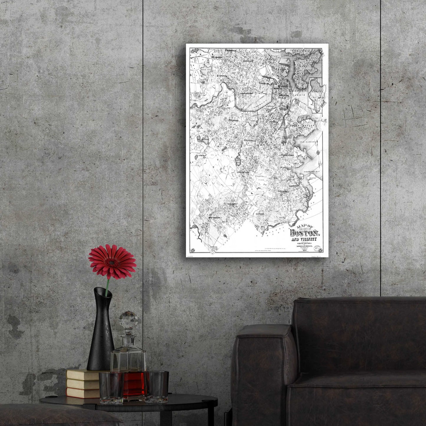 Epic Art 'Map of Boston 1907' by  Portfolio, Acrylic Glass Wall Art,24x36