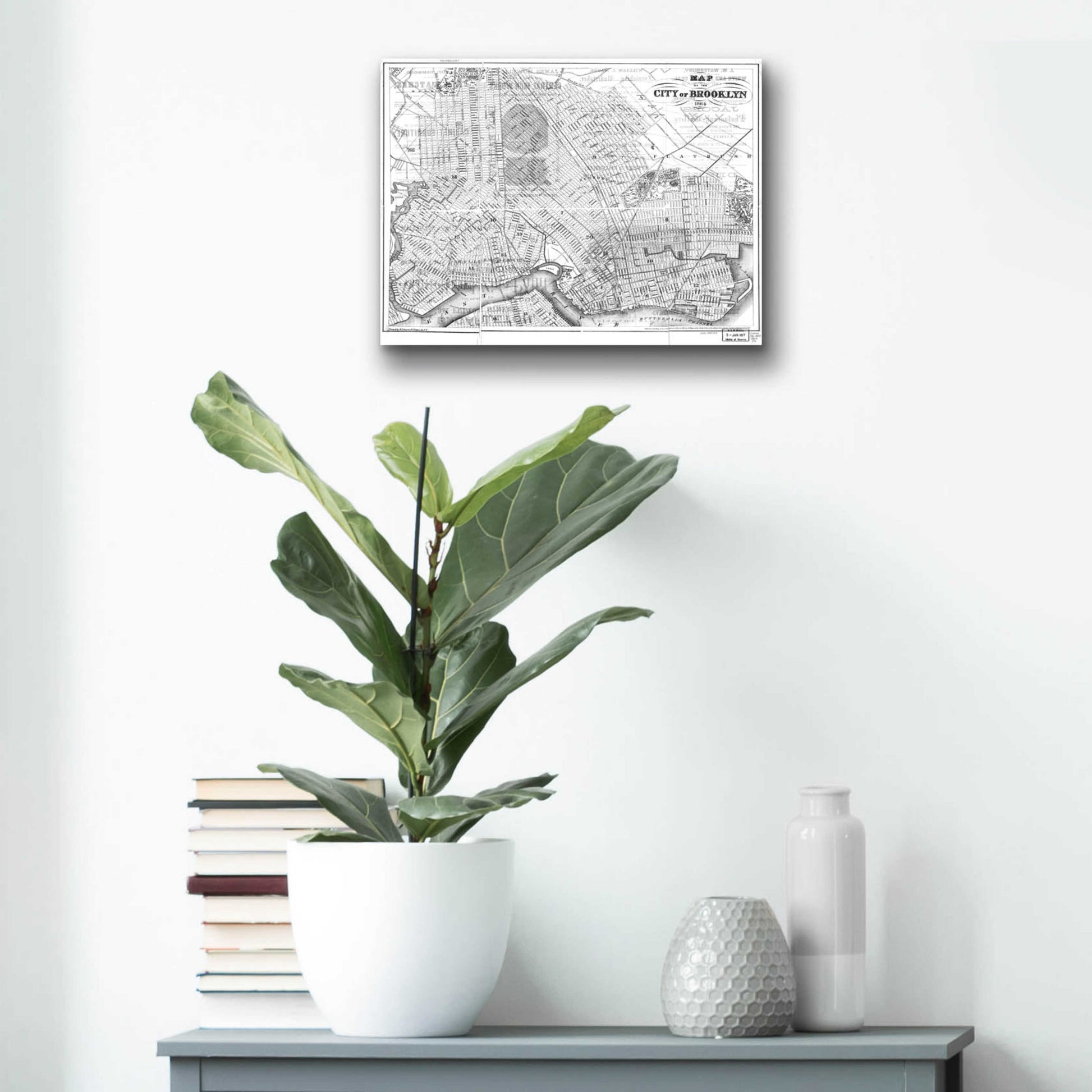 Epic Art 'Map of Brooklyn 1864' by  Portfolio, Acrylic Glass Wall Art,16x12