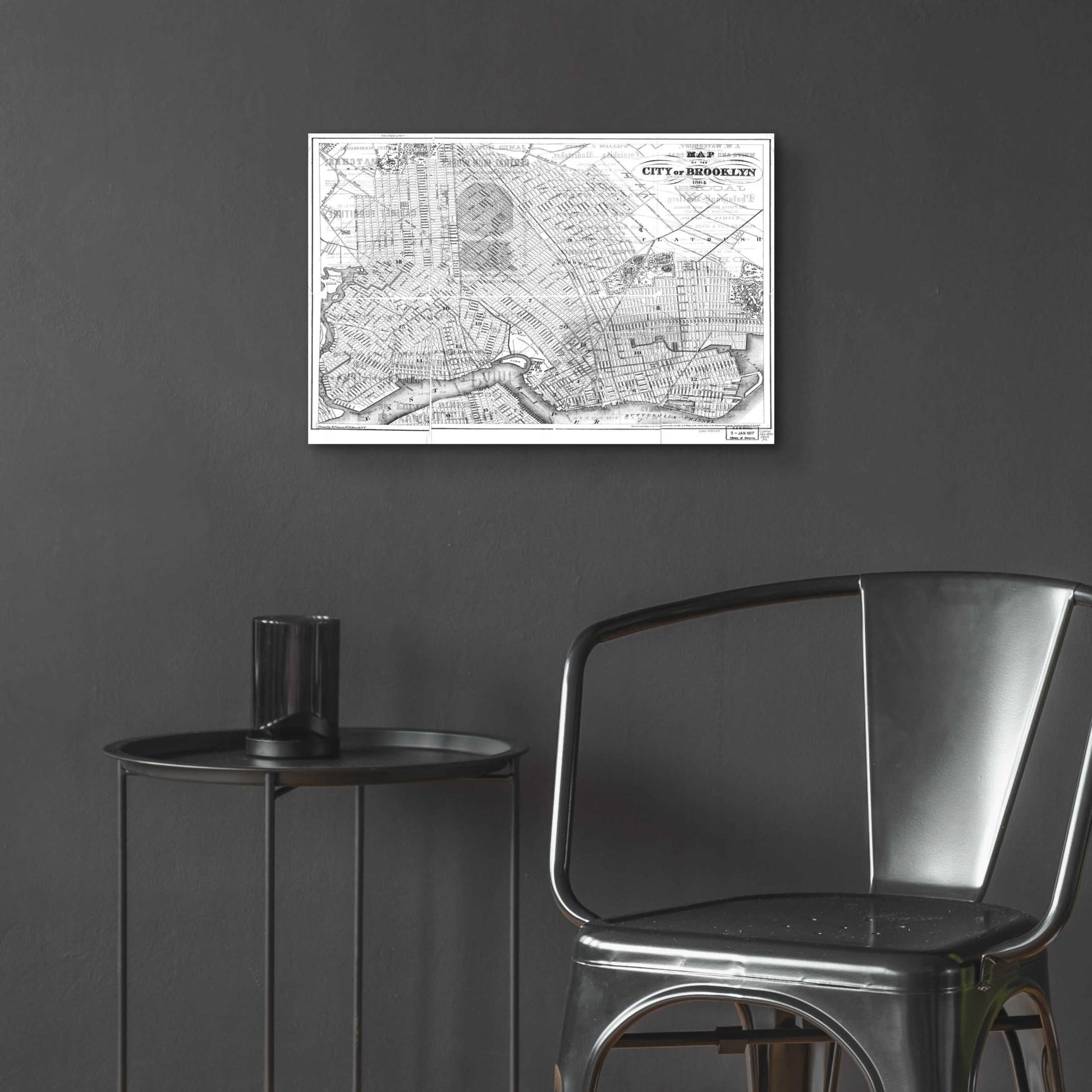 Epic Art 'Map of Brooklyn 1864' by  Portfolio, Acrylic Glass Wall Art,24x16