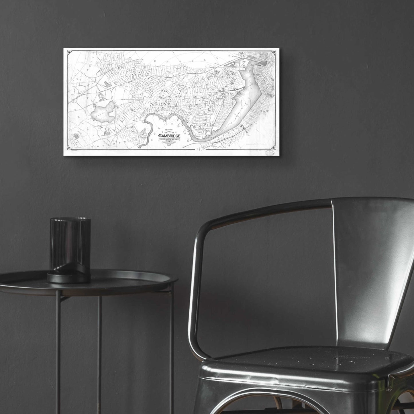 Epic Art 'Map of Cambridge 1894' by  Portfolio, Acrylic Glass Wall Art,24x12