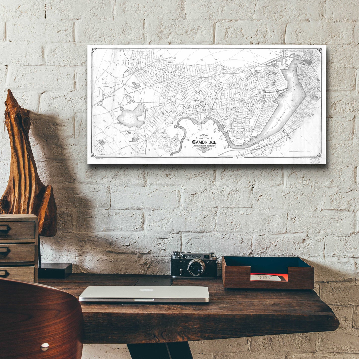 Epic Art 'Map of Cambridge 1894' by  Portfolio, Acrylic Glass Wall Art,24x12