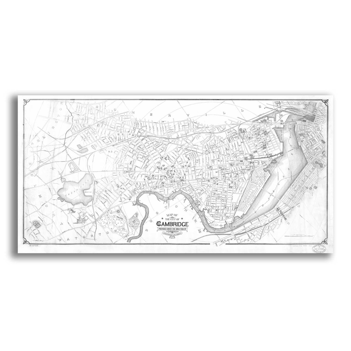 Epic Art 'Map of Cambridge 1894' by  Portfolio, Acrylic Glass Wall Art