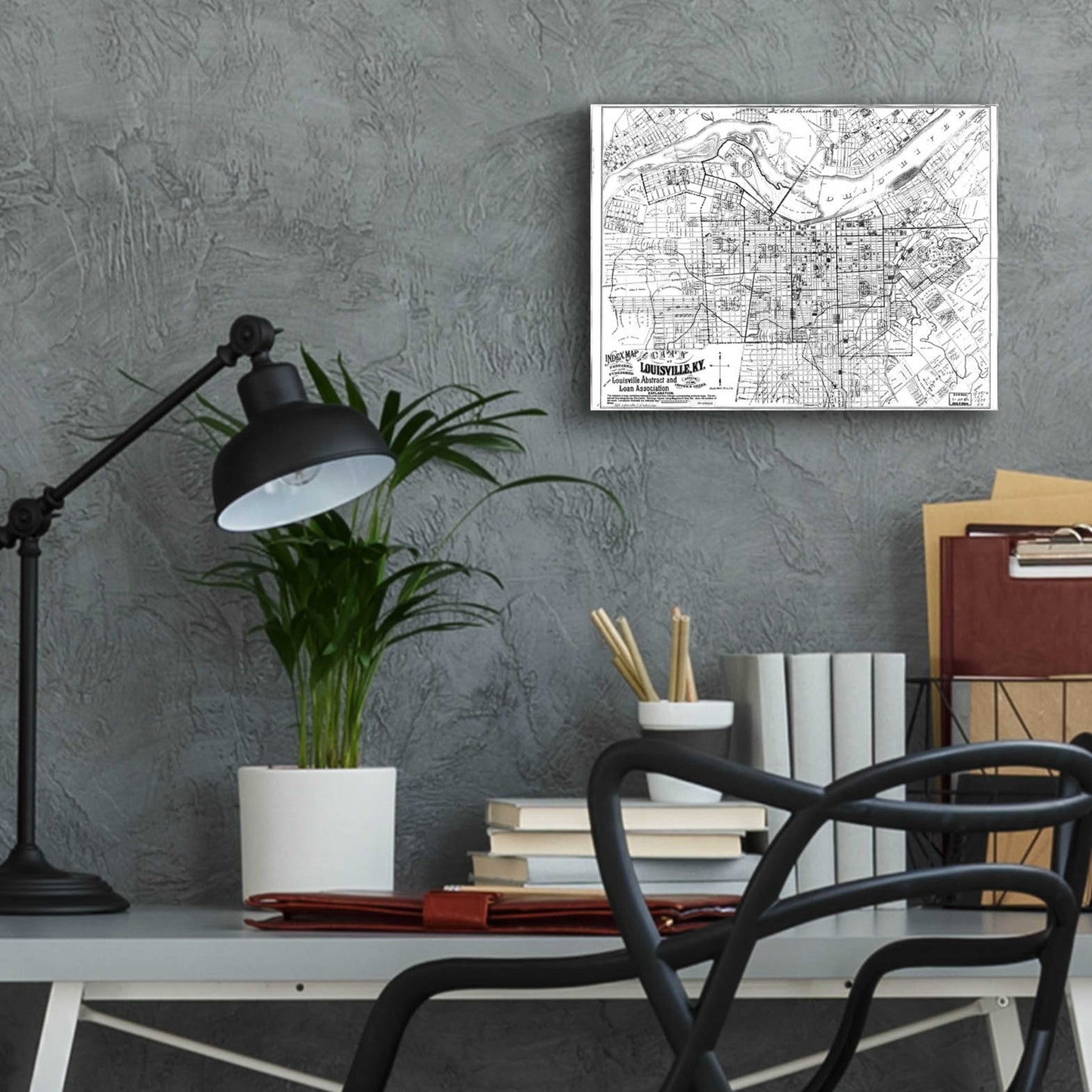 Epic Art 'Map of Louisville, KY 1879' by  Portfolio, Acrylic Glass Wall Art,16x12