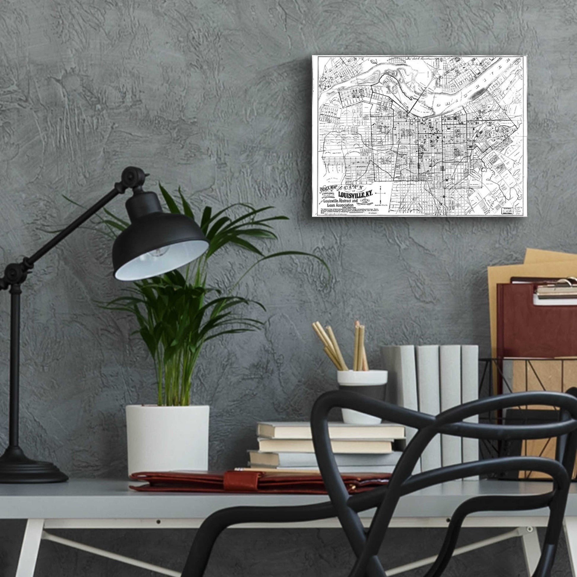 Epic Art 'Map of Louisville, KY 1879' by  Portfolio, Acrylic Glass Wall Art,16x12