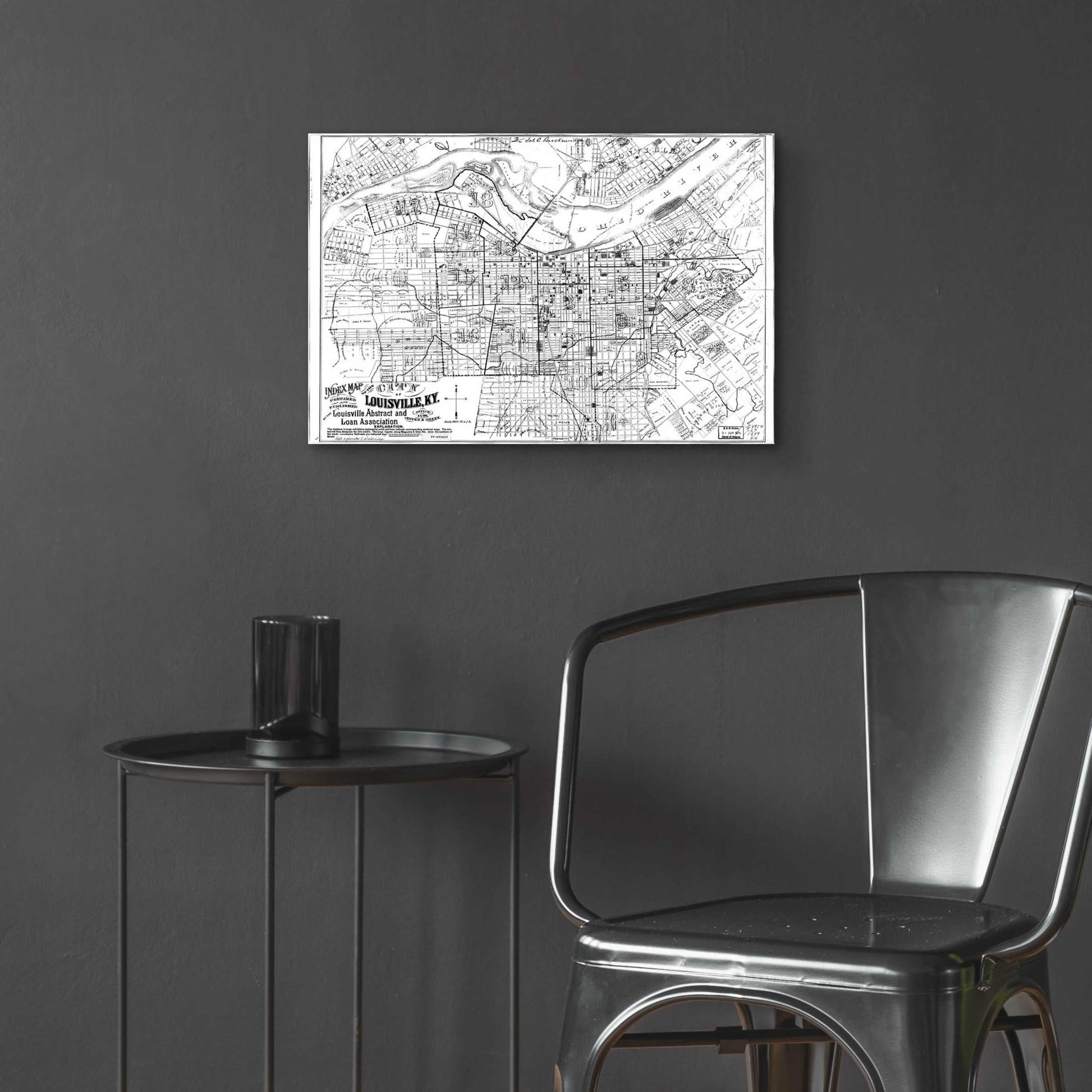 Epic Art 'Map of Louisville, KY 1879' by  Portfolio, Acrylic Glass Wall Art,24x16