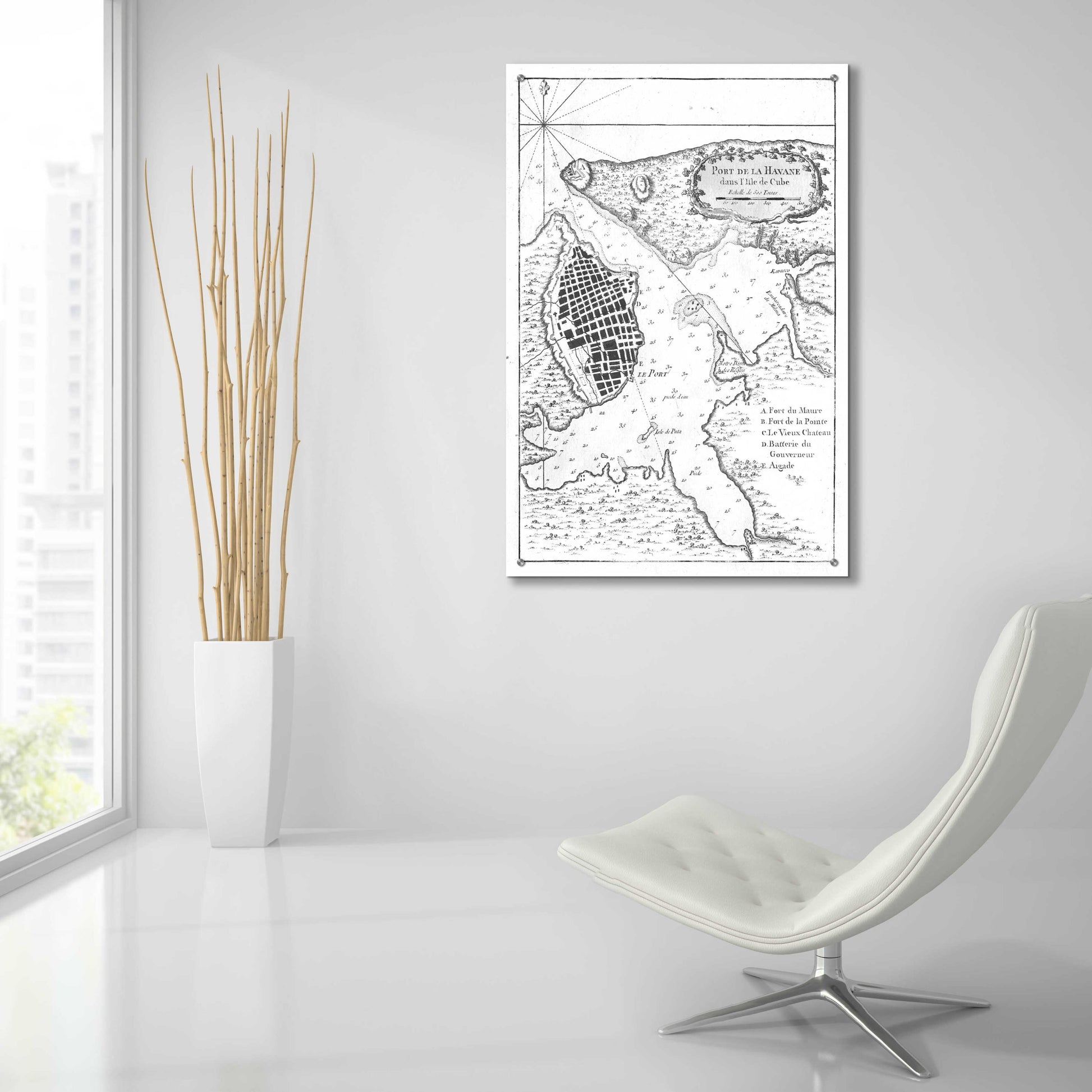 Epic Art 'Petite Map of the Port of Havana' by  Unattributed, Acrylic Glass Wall Art,24x36