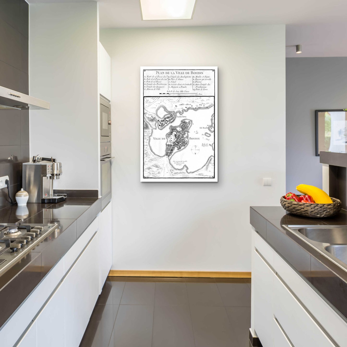 Epic Art 'Petite Map of Boston' by  Unattributed, Acrylic Glass Wall Art,24x36