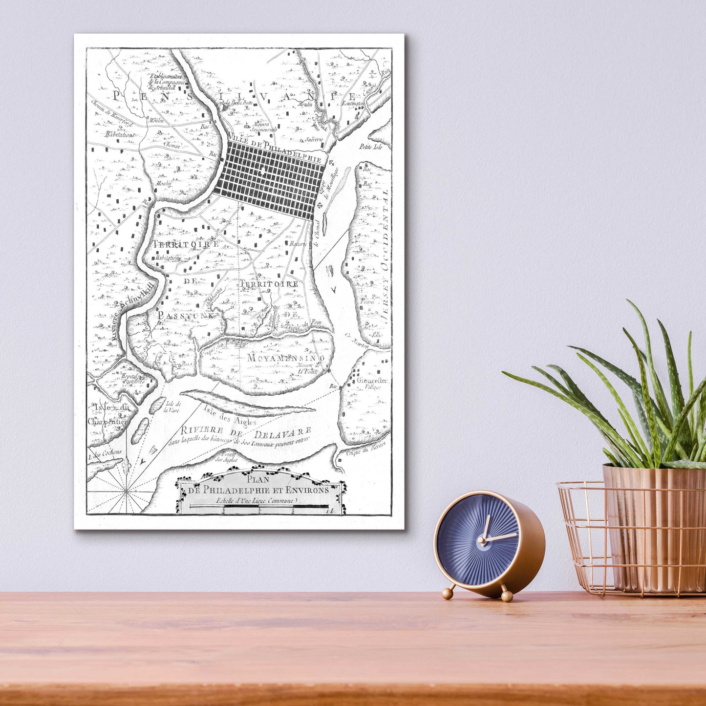 Epic Art 'Petite Map of Philadelphia' by  Unattributed, Acrylic Glass Wall Art,12x16