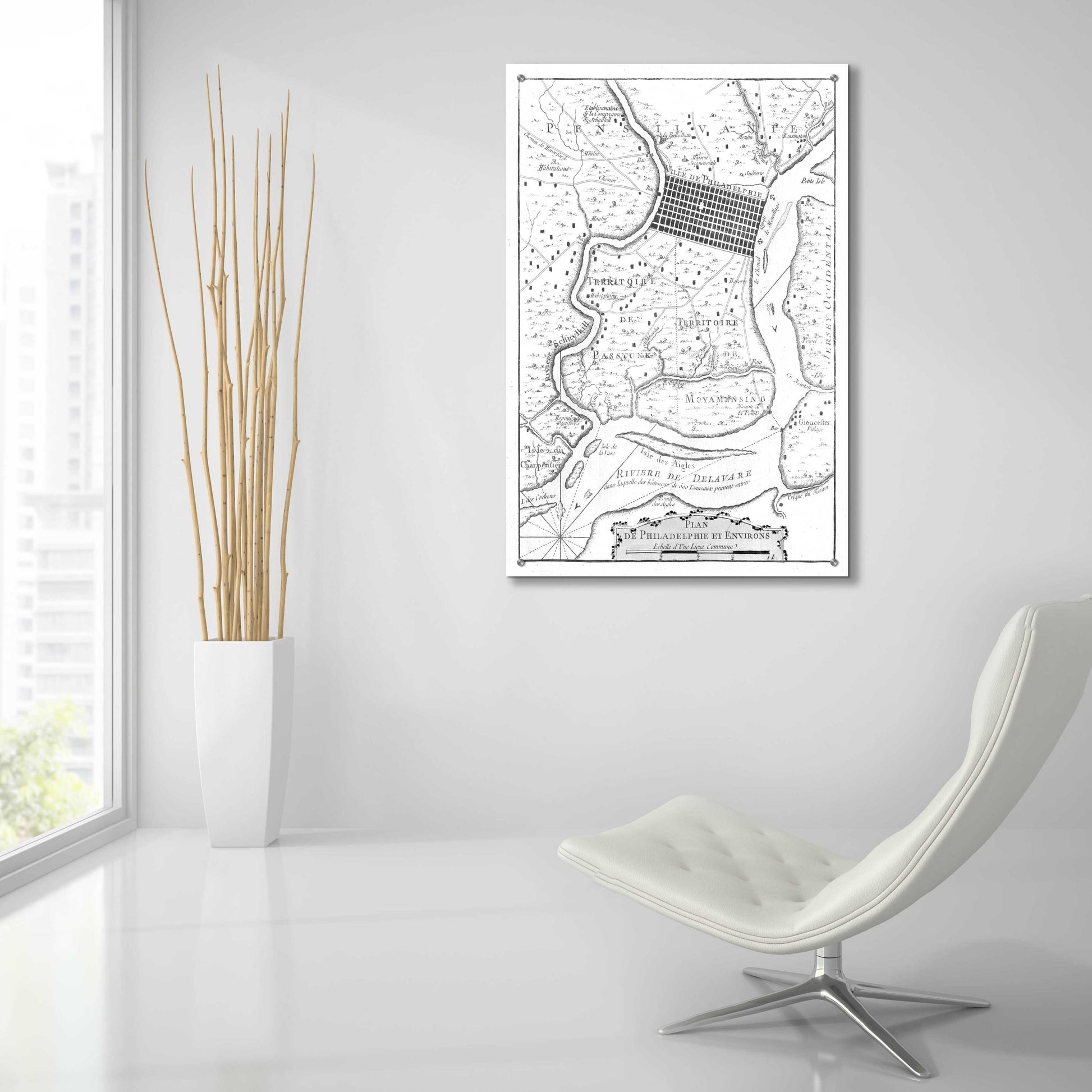 Epic Art 'Petite Map of Philadelphia' by  Unattributed, Acrylic Glass Wall Art,24x36