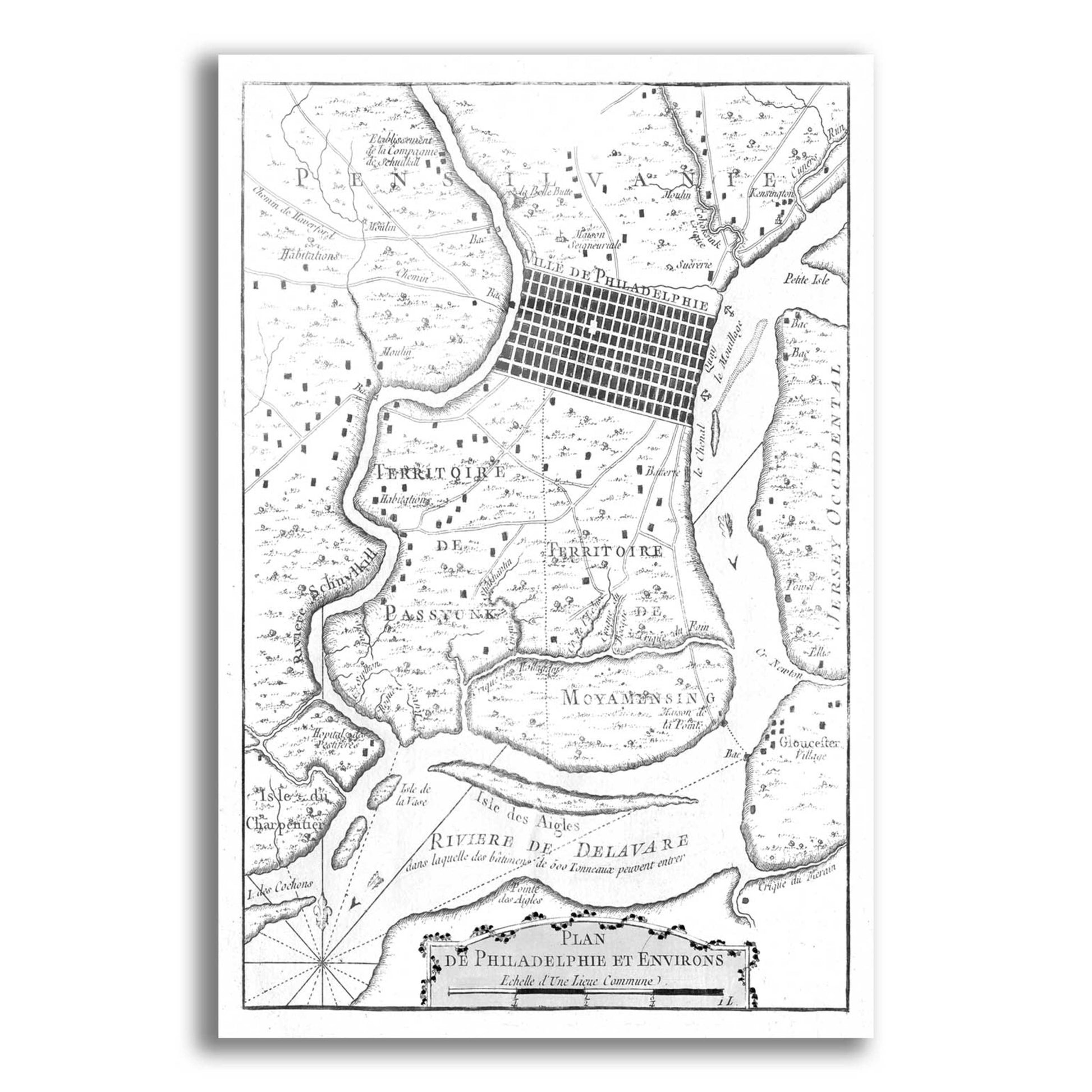 Epic Art 'Petite Map of Philadelphia' by  Unattributed, Acrylic Glass Wall Art