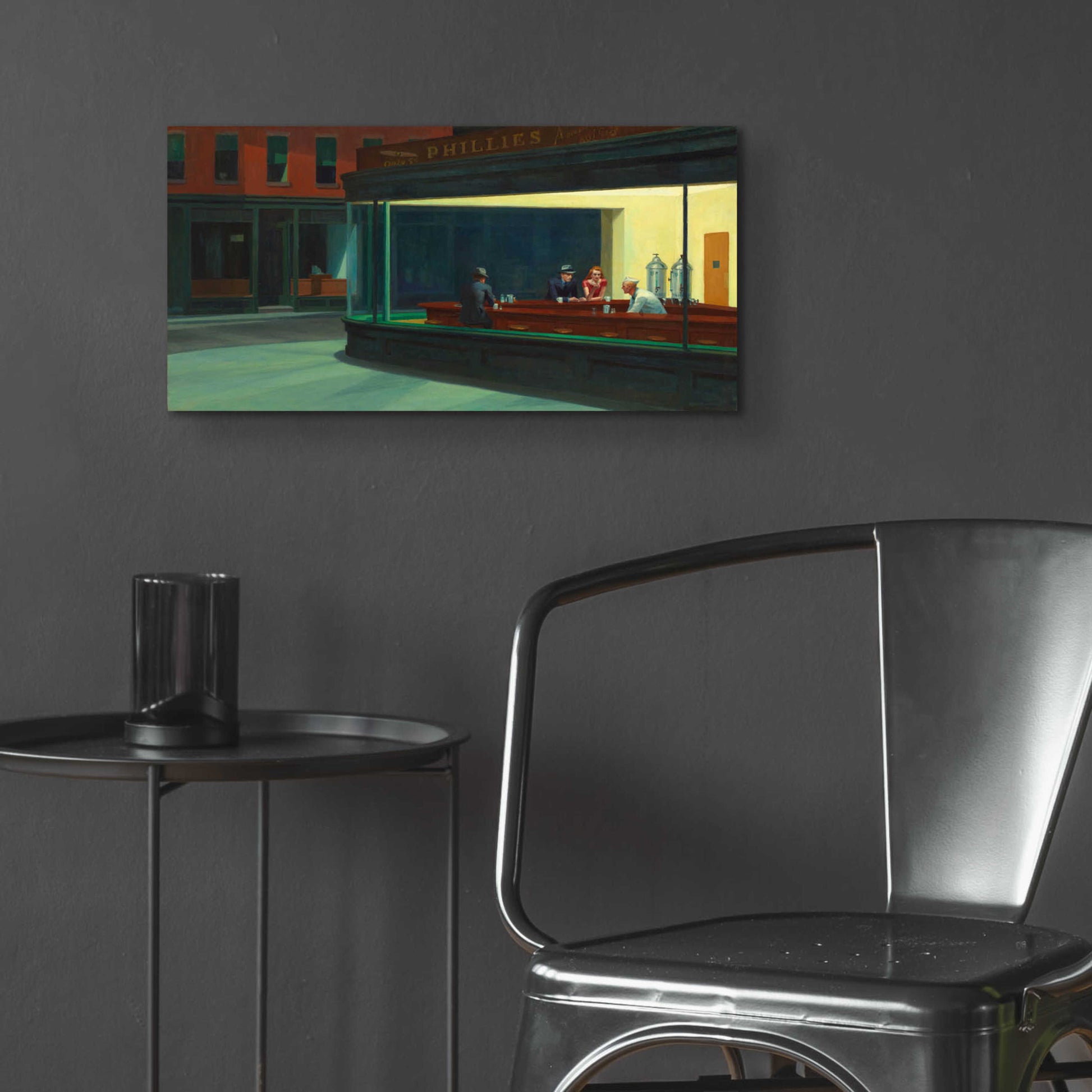 Epic Art 'Nighthawks, 1942' by Edward Hopper, Acrylic Glass Wall Art,24x12