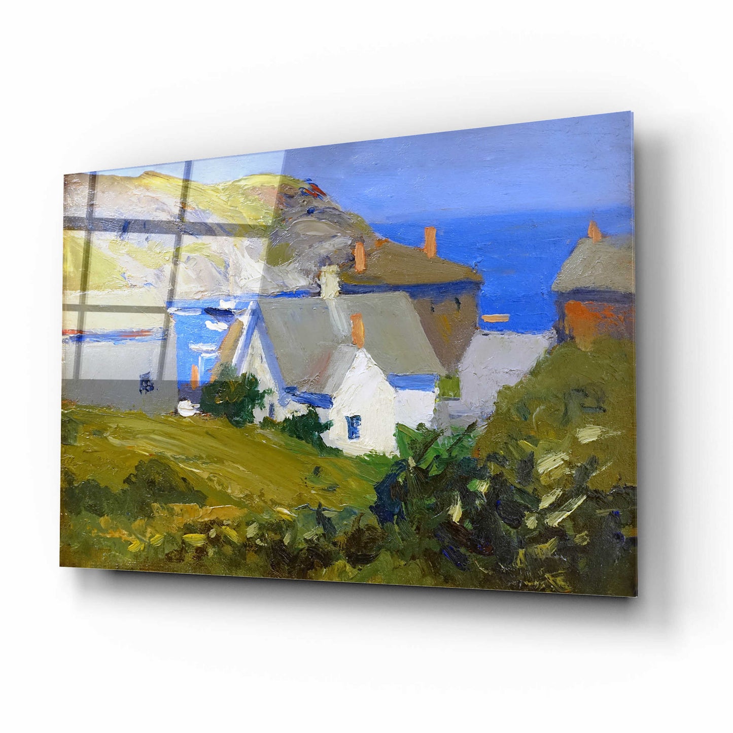 Epic Art 'Monhegan Houses, Maine, 1916-1919' by Edward Hopper, Acrylic Glass Wall Art,16x12