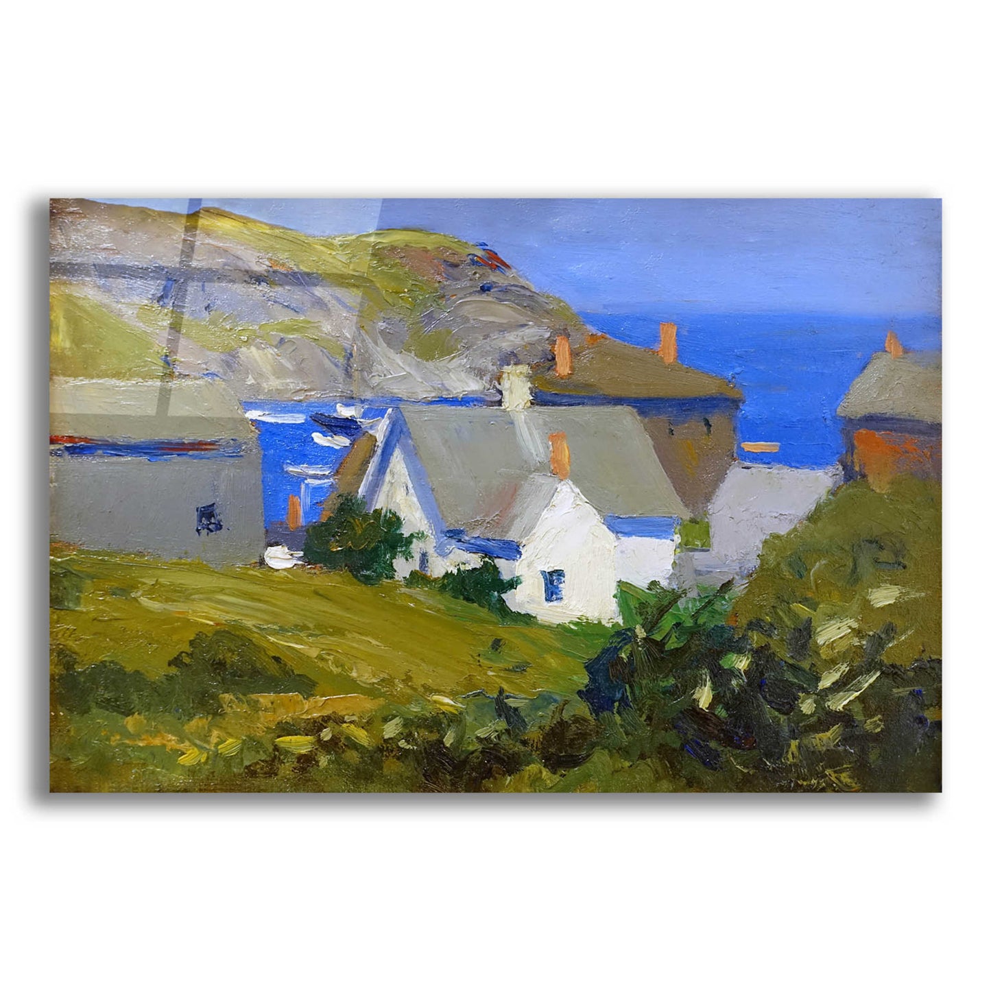 Epic Art 'Monhegan Houses, Maine, 1916-1919' by Edward Hopper, Acrylic Glass Wall Art,24x16