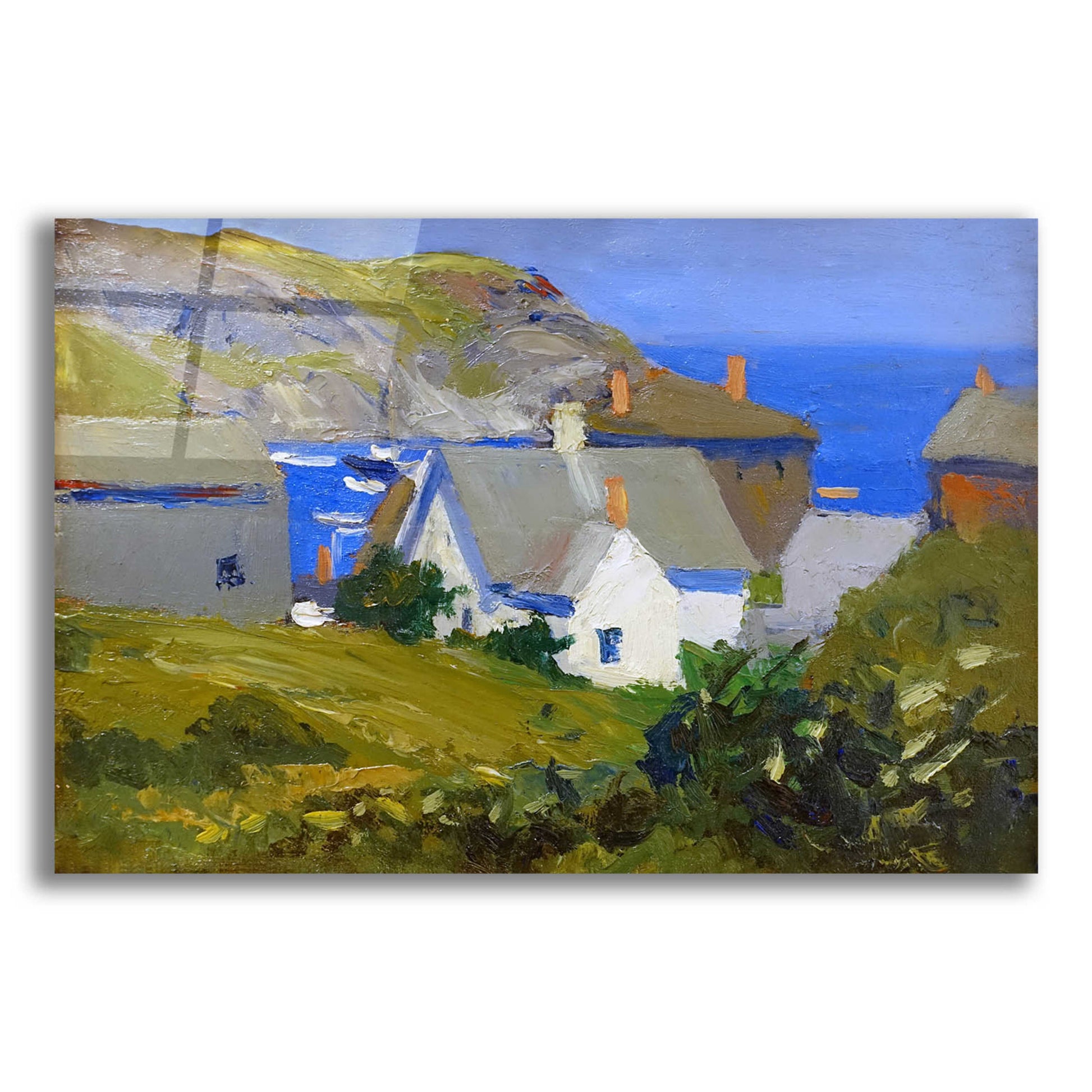 Epic Art 'Monhegan Houses, Maine, 1916-1919' by Edward Hopper, Acrylic Glass Wall Art,24x16