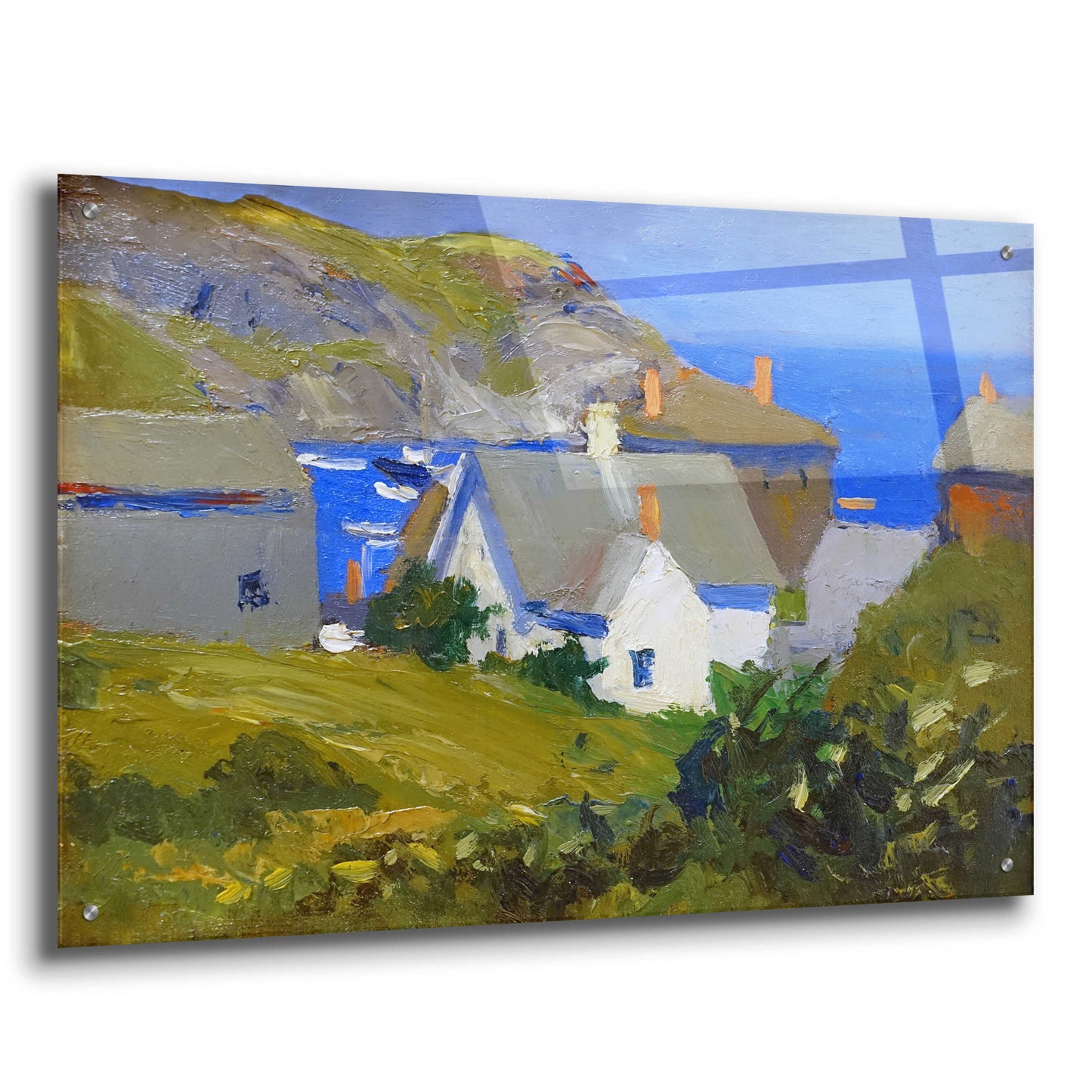 Epic Art 'Monhegan Houses, Maine, 1916-1919' by Edward Hopper, Acrylic Glass Wall Art,36x24