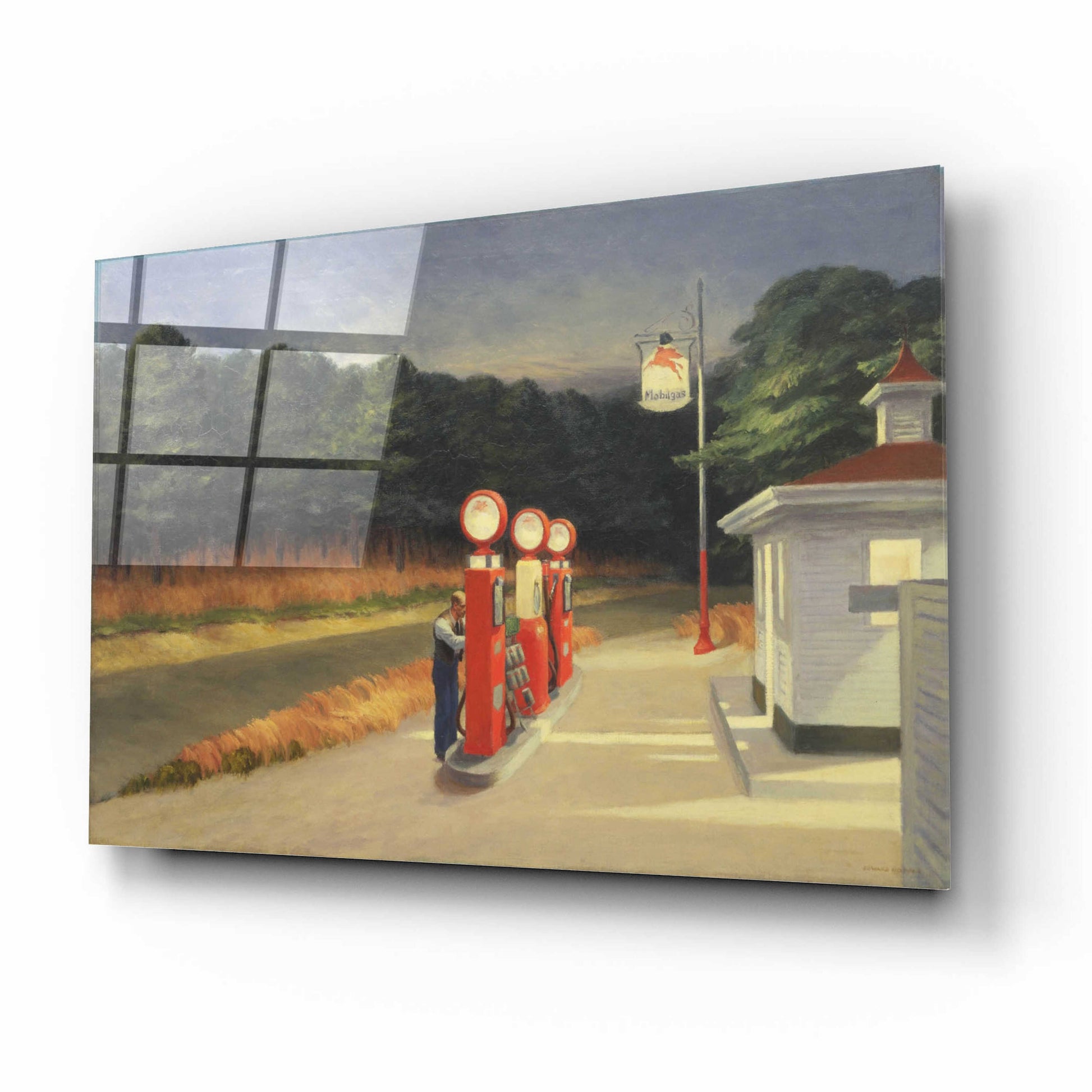 Epic Art 'Gas, 1940' by Edward Hopper, Acrylic Glass Wall Art,16x12