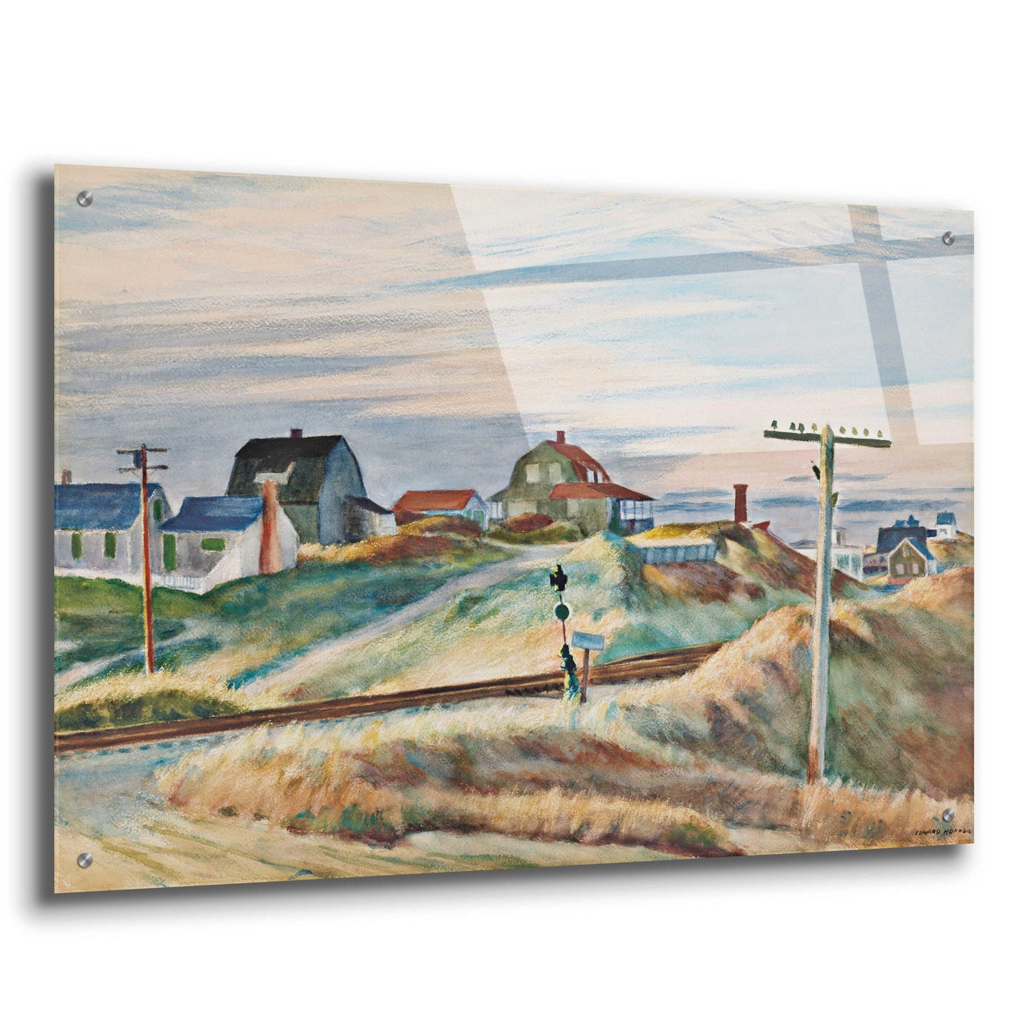 Epic Art 'Cottages at North Truro' by Edward Hopper, Acrylic Glass Wall Art,36x24