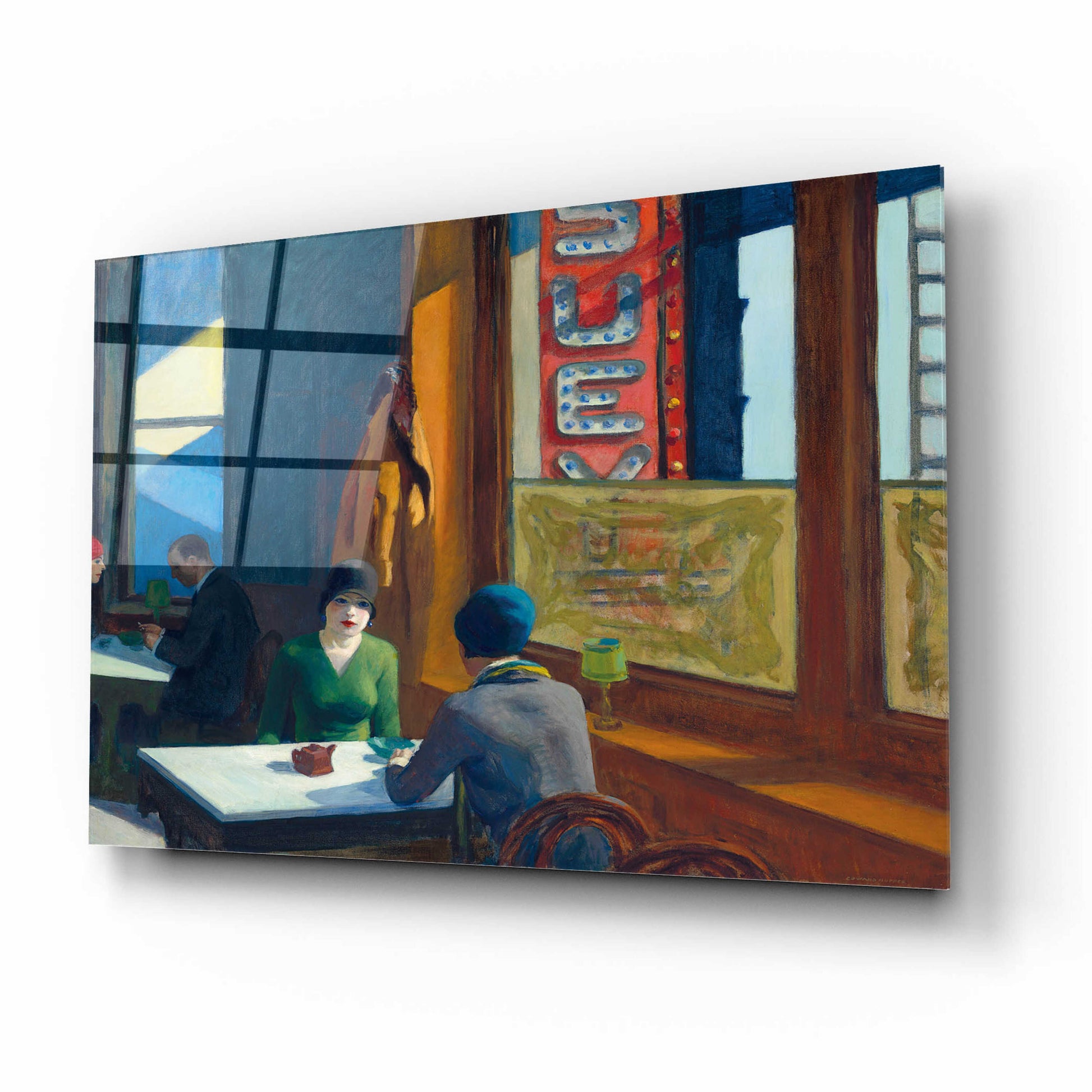 Epic Art 'Chop Suey' by Edward Hopper, Acrylic Glass Wall Art,16x12