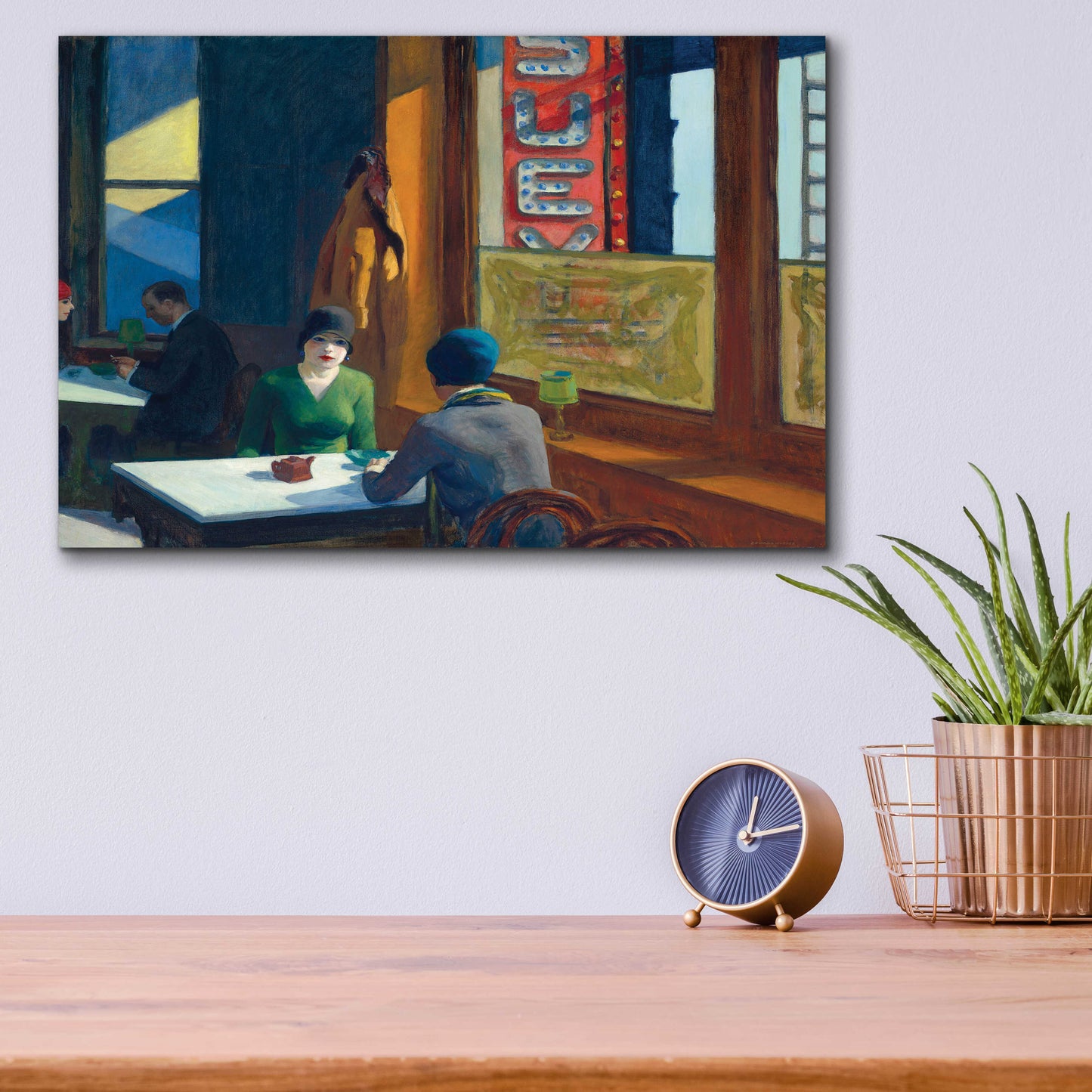 Epic Art 'Chop Suey' by Edward Hopper, Acrylic Glass Wall Art,16x12