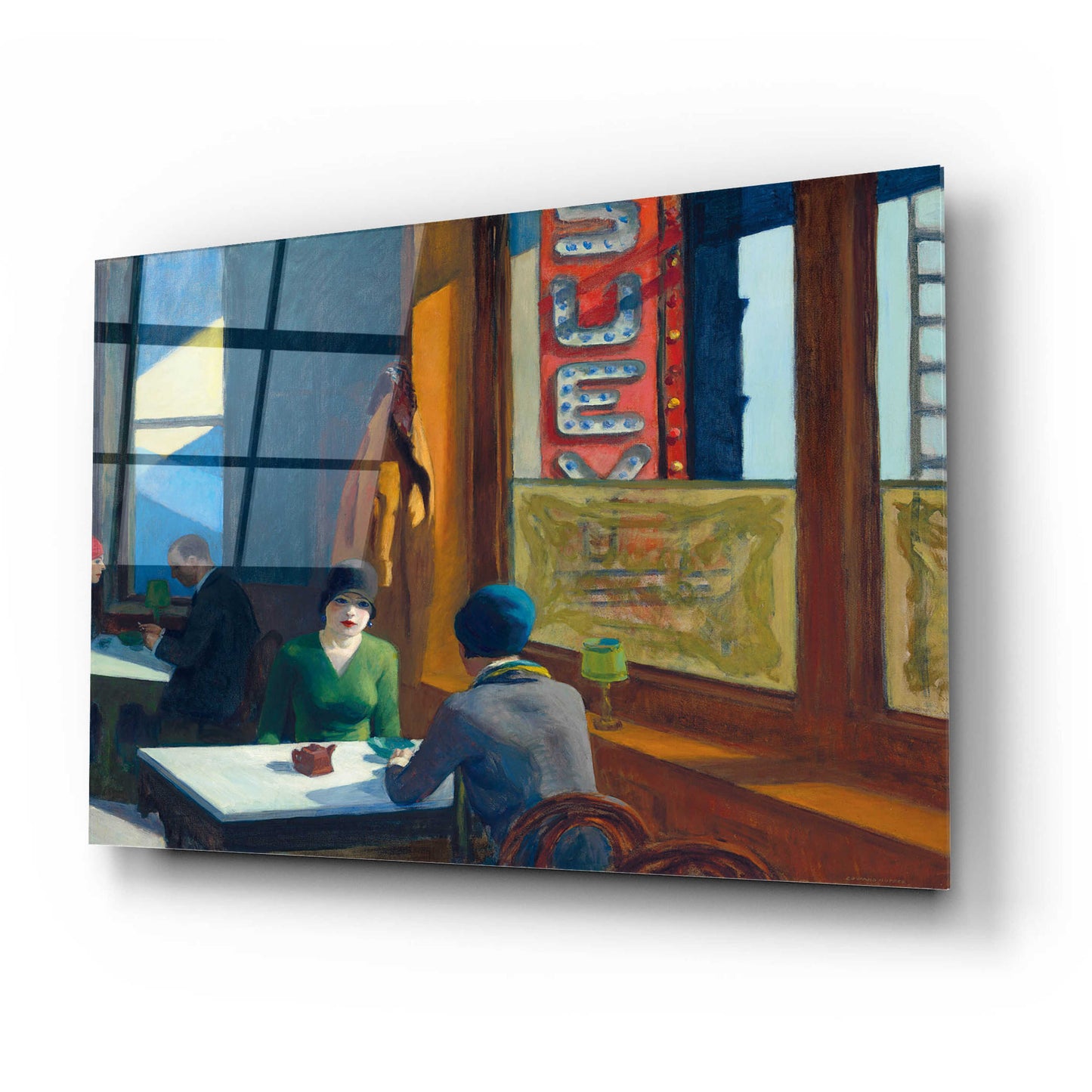 Epic Art 'Chop Suey' by Edward Hopper, Acrylic Glass Wall Art,24x16