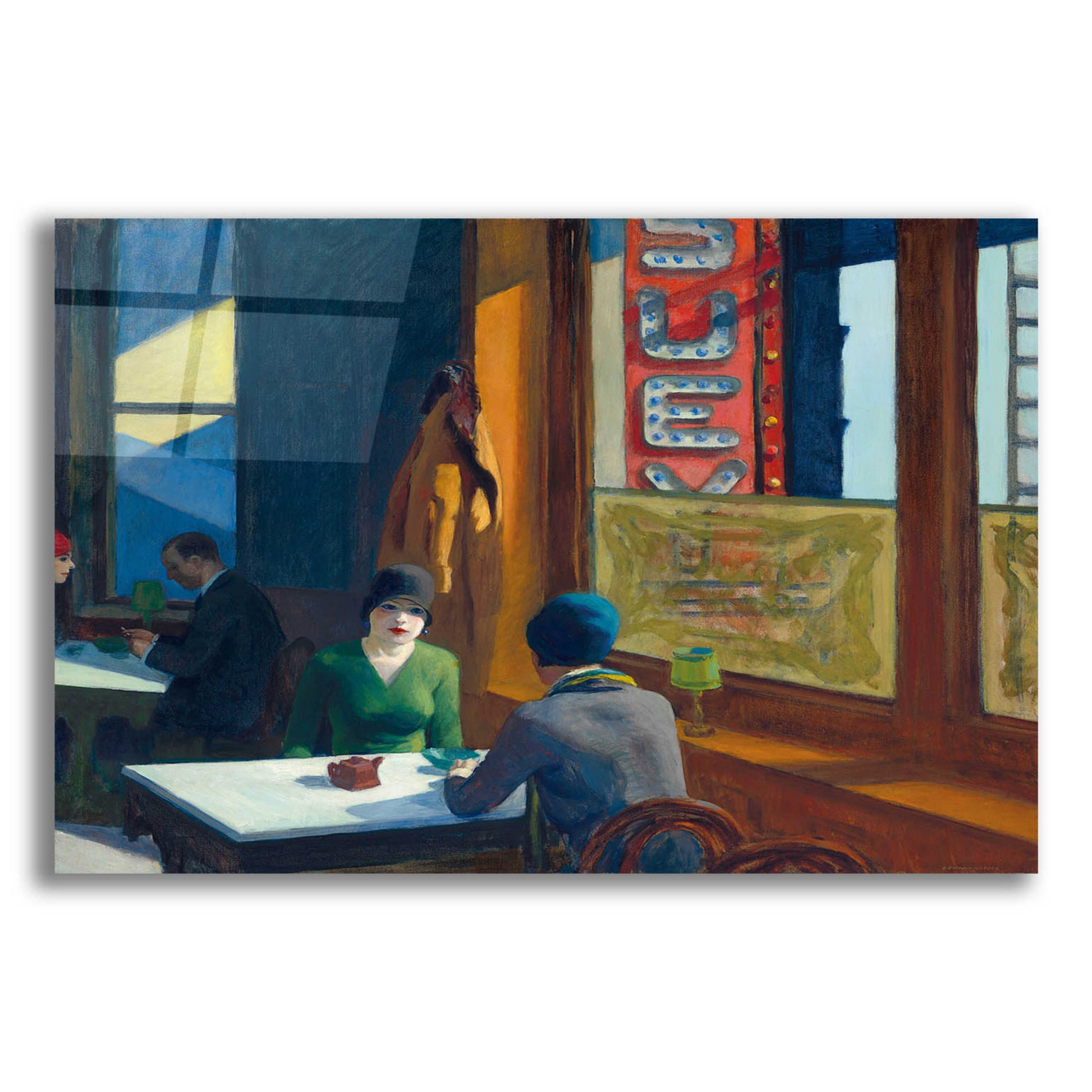 Epic Art 'Chop Suey' by Edward Hopper, Acrylic Glass Wall Art,24x16