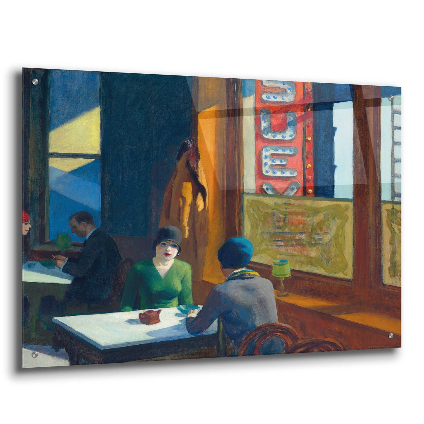 Epic Art 'Chop Suey' by Edward Hopper, Acrylic Glass Wall Art,36x24